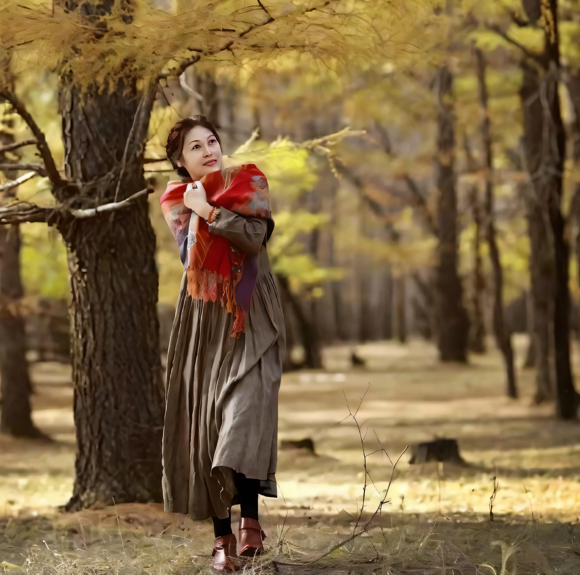 The background is romantic and beautiful，The face is delicate