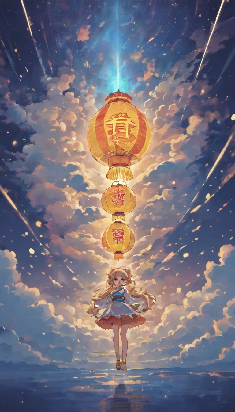 Mid-Autumn Festival,the night,starlights,Clouds,themoon,orange hues,edgBunny,Moon cake,(Don't show portraits:1.5)
