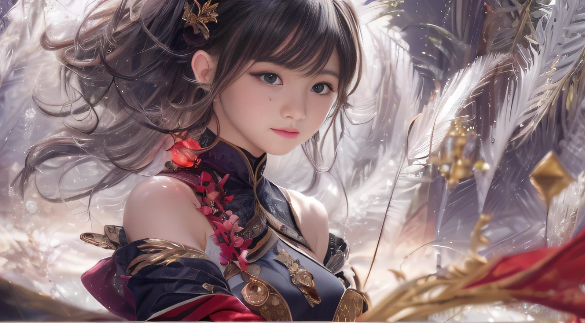 Fantasy Brunette Fairy Tale 32K,复杂,ellegance,highly detailed,A majestic,Digital photography,Top cinema lenses,surrealism painting,Broken rubies,Beating magic,Entwined water magic,(tmasterpiece,Cinematic light,Fine beautiful eyes:1.2),hdr,Void 5 Energy Storm,(China 1 girl,Black eyes:1.5),Rouge skin,Glowing skin,(sitting on the stone:1.5),delicated face,Black color hair,Wearing palatial red armor,cropped shoulders,The legend of the fantasy fairy,long skirt,Beautiful platinum armor,Rained,big breasts beautiful,looking at viewert,Face away from the camera,tmasterpiece,Side upper body,Side portrait close-up
Wait for it to start