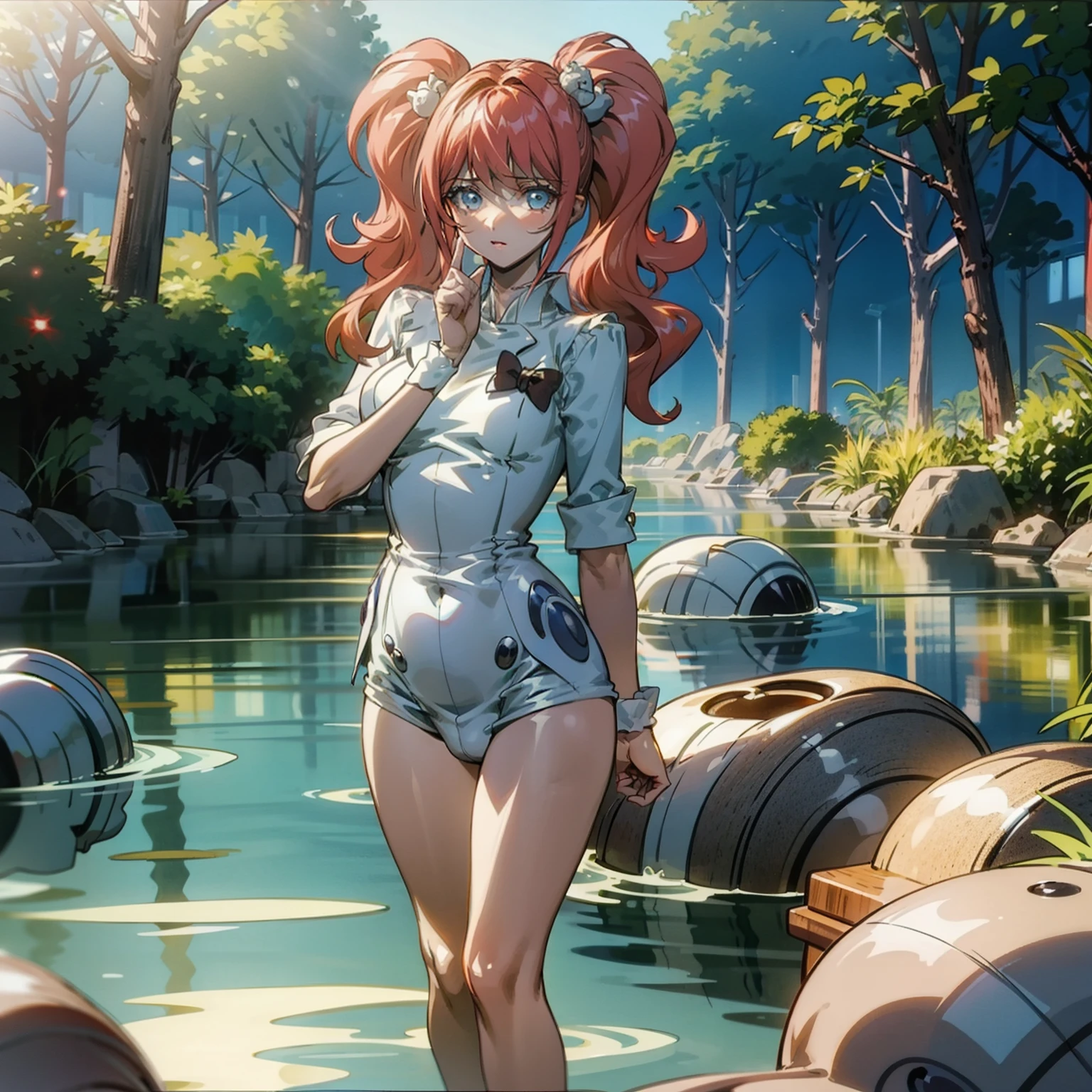 Royal sister，Brook baths naked，ray of sunlight，The lake is clear，4k画质