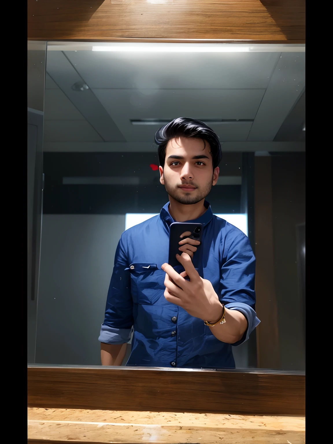 there is a man taking a selfie in a mirror, 8k selfie photograph, portait photo profile picture, with accurate face, very very low quality picture, candid picture, inspired by Saurabh Jethani, around 1 9 years old, candid photo, front profile!!!!, profile pic, facebook profile picture, jayison devadas, accurate depiction, with lovely look