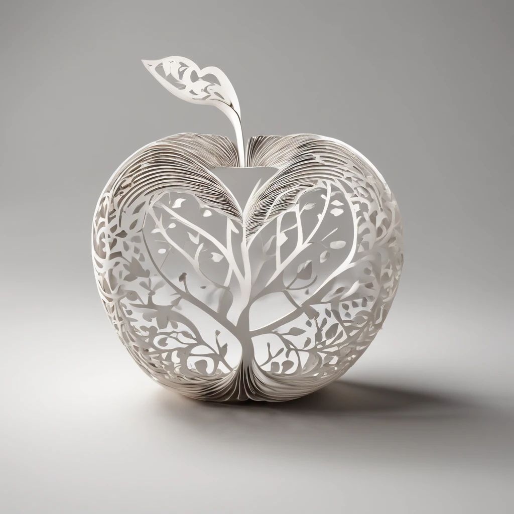 A whole apple (Half an apple: 1.2) gradually (reserve: 1.3), Half an apple, Eaten by mold, Mold infestation, decay, Two objects of the same shape, The apple rots at one end, 35mm lens, mysterious, Mystical, symbolic, Intricate, Detailed.