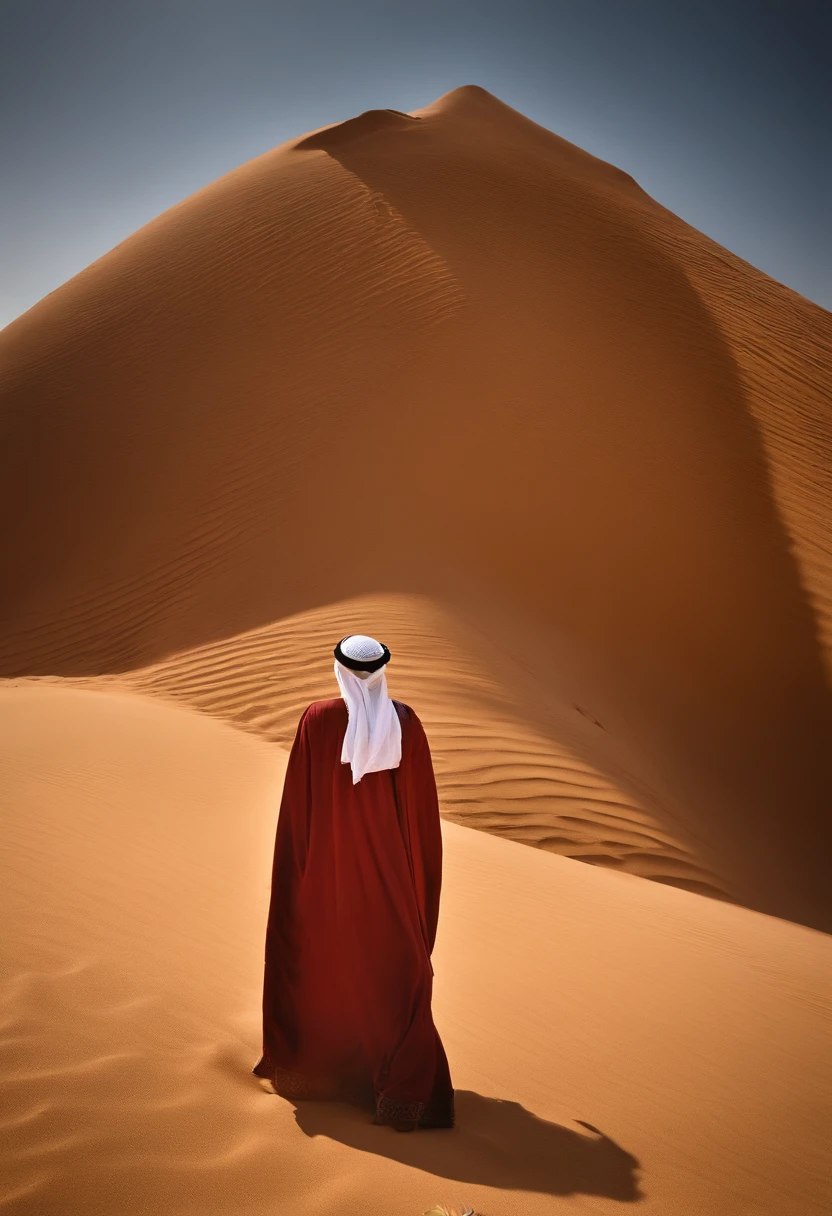 Saudi Arabia: Saudi Angel Wears Traditional Saudi Costume, Stands in the Nabatiyyeh city of AlUla, Carry a piece of frankincense, With wings in the shape of desert sand dunes.