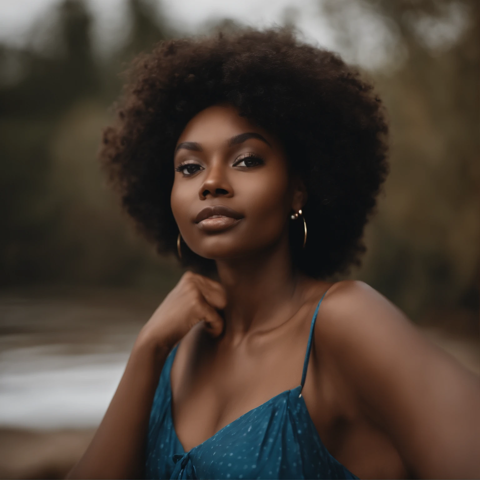 (photo beauty:1.3)Real photo of a beautiful 20-year-old black woman, avec un foulard bleu, Porter une robe, Female,Femme noire, seulement, huge breasts, charme, realistic skin, realistic face, sauvage, autoritaire, Berceau, , and the areolas are clearly visible: 1.3), cheveux Afro couleur caramel , Excited, provocateur, extase(beautiful detailed eyes), (Best quality), (super detailed), (Masterpiece), (wallpaper), (Detailed face), seulement, (pose dynamique), 1 , 20 ans femme noire,black wavy hair on the chair, , heterochromic eyes, small moles under the eyes, ((Tablier court)), seins moyens, longues jambes, resserre les abdominaux, (Orteils de chameau), (), ,(Ultra Full HD), (extremly detailed), (Award-winning masterpiece).64K)), par Oriane.