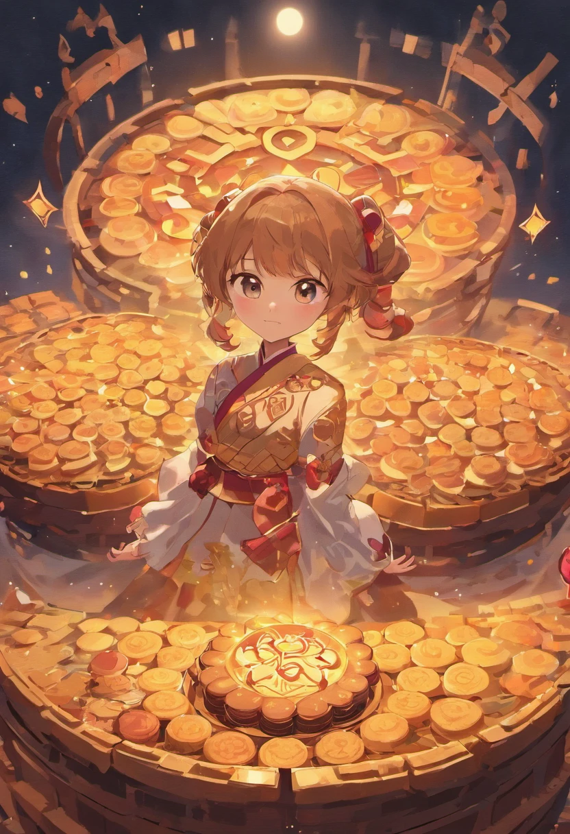 Create artistic depictions of mooncakes with inscriptions "eRUBIK" On the surface of the cake,  China's Mid-Autumn Festival, ，Bright moon，best qualtiy，3D modeling rendering，C4D style，wide wide shot，8K