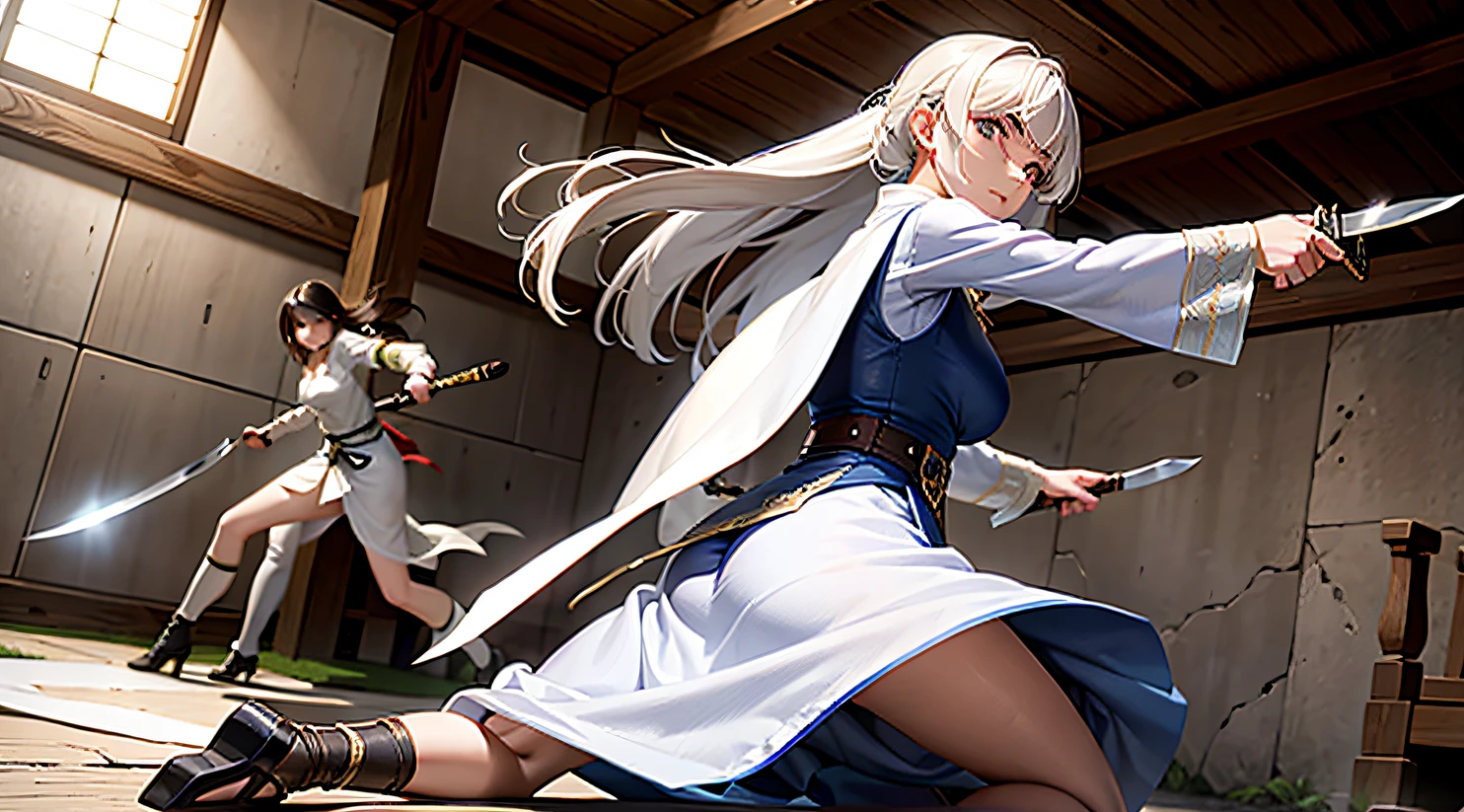 Silk linen set, CQC, Ancient weapons, Battle Maiden, Knife edge flash
