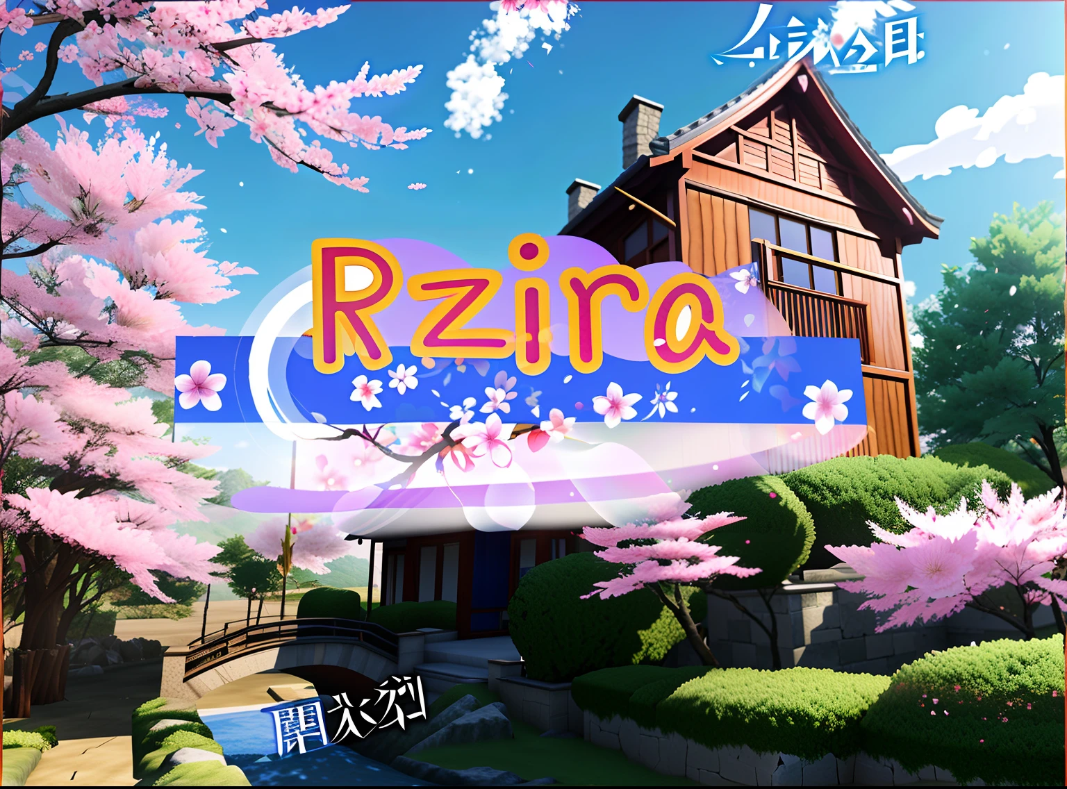 There is a picture of a cake,It says the word Riza, profile picture 1024px, inspired by Eizan Kikukawa, sakura season dynamic lighting, zerochan art, seasons!! : 🌸 ☀ 🍂 ❄, Splash screen, komono, sakura season, zerochan, offcial art, Official artwork