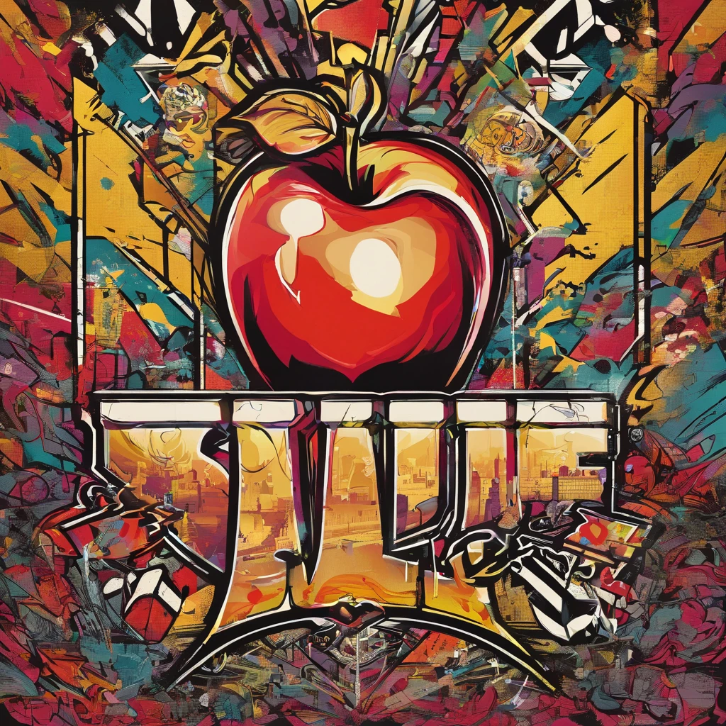 an apple, Left half {Fresh half} and the right half {Rotten Half}, 2 sides of the image, In the style of Todd MacFarlane, Mirror Worlds, Close-up intensity, Detailed comic book art, light gold and red, Large-scale impact on the canvas, Flawless line operation, Strong shading, Epic, Realistic depiction of light, 8K resolution, Mastery of chiaroscuro —AR 21:9 —from 1000