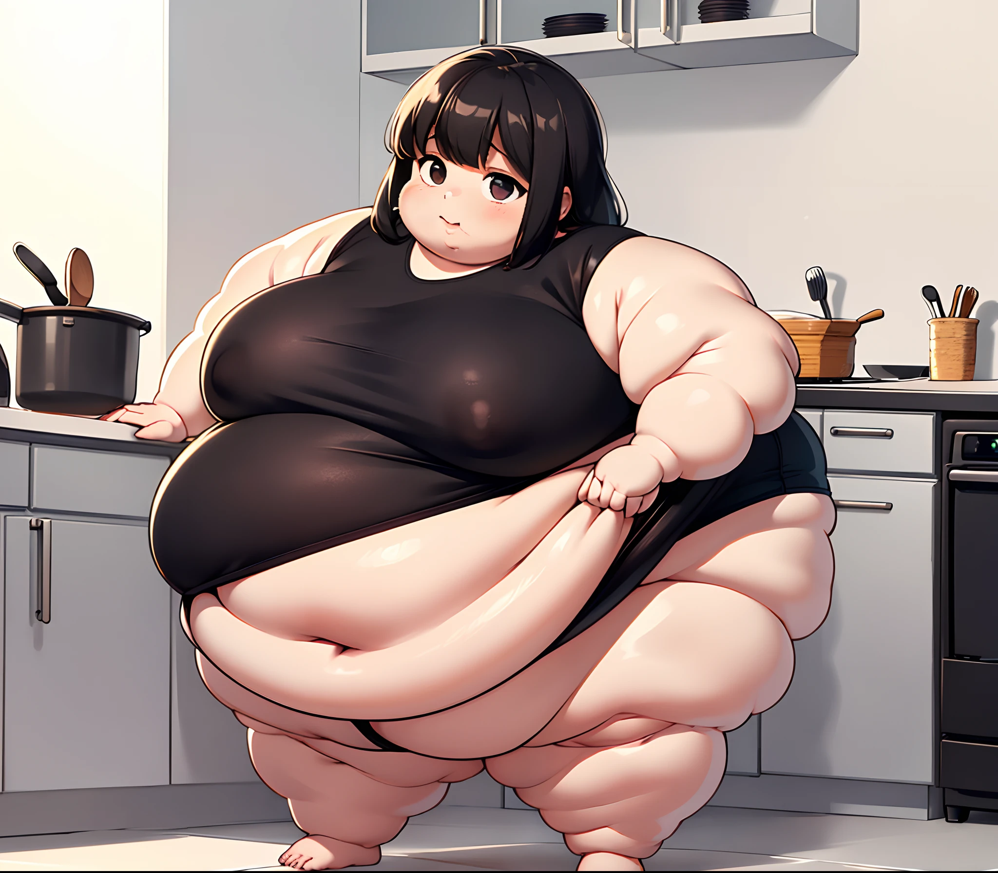 ((1baby, girlish, )), Pelo corto, ojos hermosos, bikini de pecho abierto, en una habitacion, ((Little girl((en una cocina con muchas hamburguesas)), sonrojada, ((boca abierta)), ((manos perfectas)), ((pies perfectos)), rostro hermoso, ((pezones, tetas)), gorda, obesidad morbida, ((BLOB)), SSBBW, barriga gorda muy hinchada, muslos anchos gordos, piernas gordas, high resolusion, ultrasharp, 8k, Obra maestra,