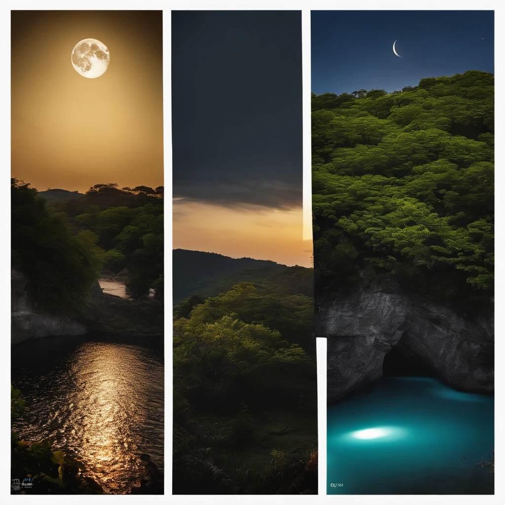 Countryside view，Mid-Autumn Festival night，Full Moon Landscape，The sky is clear at night，Realistic landscape photography of cliff side on top of a rural hill，Professional high-quality nature digital photography，Broad field of view，country scenery，Bushes in the moonlight，Cliffside moonlight 1 white Phalaenopsis orchid，Clear and transparent lake water，Boulders，cobblestones，A majestic，Yamakawa，dead tree，falling leaf，Simple and beautiful，Minimalist，black andwhite+Cyan dark+Dull yellow tones，Beautiful skies，The vision is hazy，Nightmare vision，Dark fantasy plot，perfect compositions，hyper HD，8K分辨率，the detail，Rain trails，dampness，water stain，Ultra-wide-angle long-range shooting，Jack Guzman's environmental art photography，realisticlying，cinematic compositions，Volumetriclighting，vividness, A detailed, stunning skies, Colorful clouds float，true to life, Pubic area is clear, flawless perfection, Digital SLR, 16k, 1024, 2048, 4096, A detailed, Sharp, best qualtiy, high qulity, absurderes，unmanned background，The is very detailed、Detailed lighting shadows，Trends on ArtStation、iintricate、high detal、dramatics、Midjourney Art，hdr shot。（Faraway view，Super deep view，ultra-wide-angle，Microfocal length lens：1.2）（realisticlying：1.4）tmasterpiece、high high quality、Beautiful photography