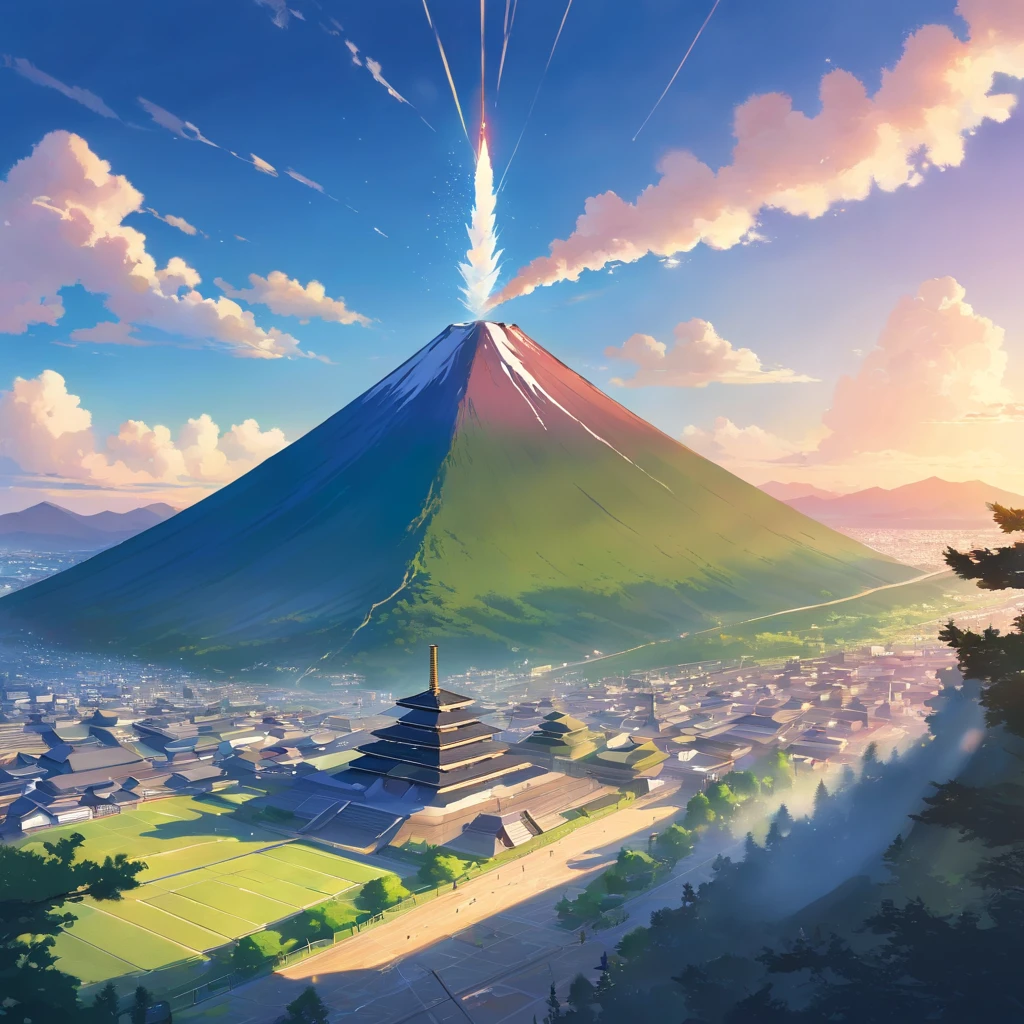 A landmark that combines Mt. Fuji and the pyramid、A landmark where the outer wall of the pyramid covers Mt. Fuji。A mountain that fused Mt. Fuji and a pyramid that existed in the Japan of Genesis、Golden pyramid、