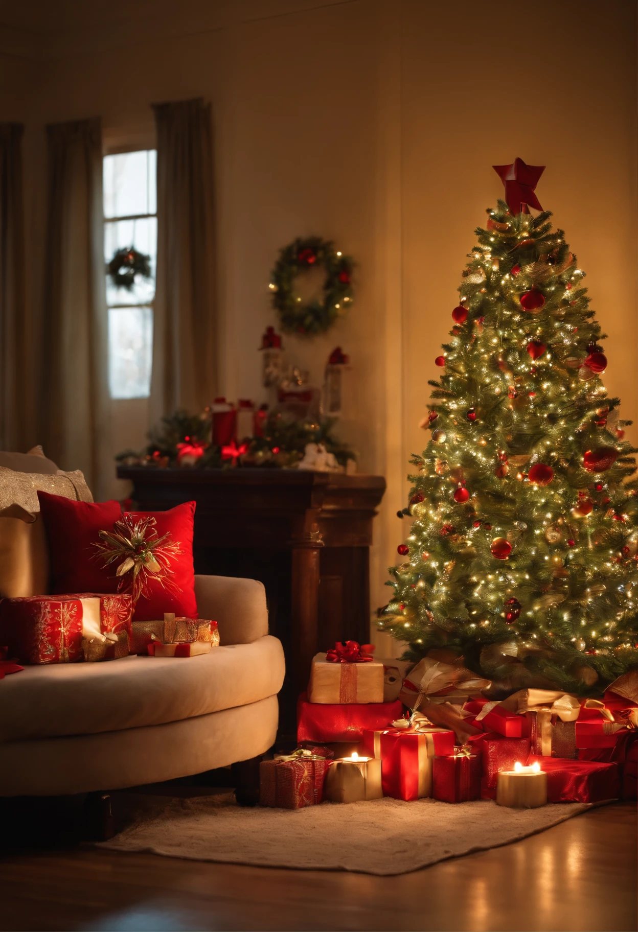 Ambiente de Natal aconchegante