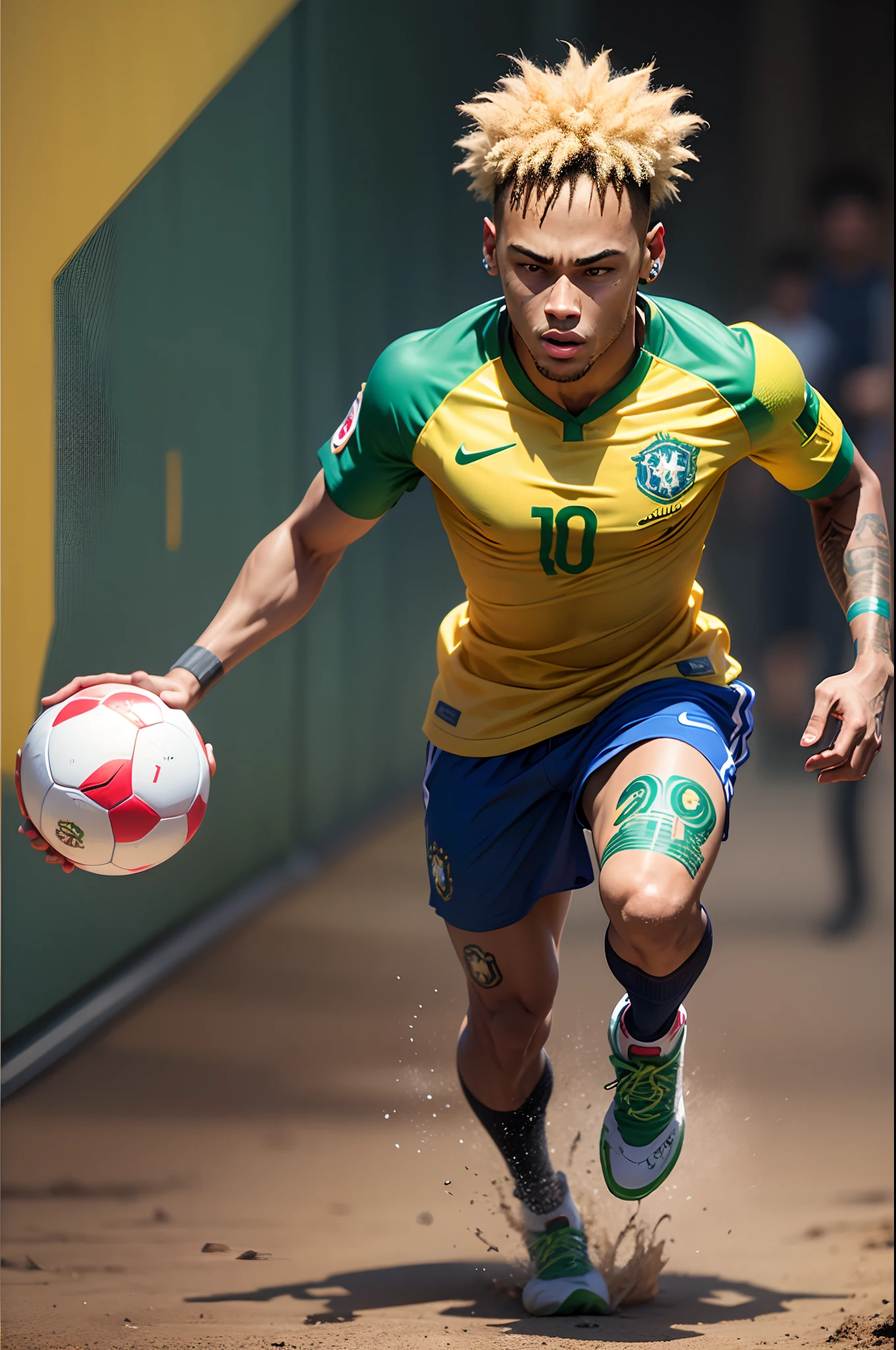 Neymar run with ball, wearing brazil jersey --auto --s2