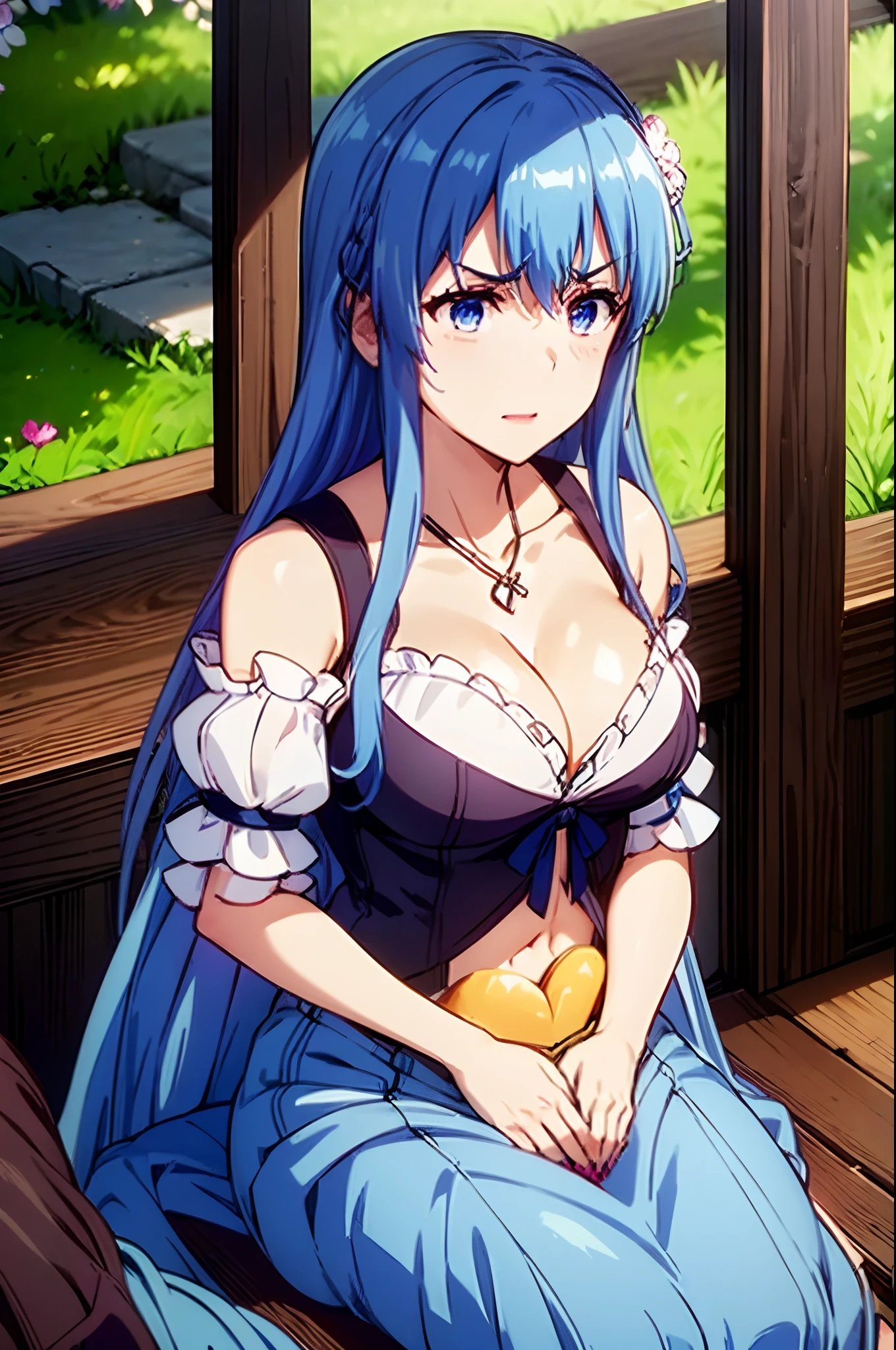 ((looking disgusted))
very angry
disappointed,(masterpiece:1.2),(ambient soft lighting:1.2),beautiful,intricate,highly detailed digital illustration of yuexian,1girl,breasts,yae miko,blue hair,blue eyes,cleavage,solo,long hair,looking at viewer,jewelry,bangs,hair ornament,dress,red nails,hair between eyes,nail polish,wide sleeves,necklace,blush,crop top,navel,parted lips,petals,magical forest,( Sitting with hands forming a heart shape :1.2),long skirt,smiling,long shot,dreamlike setting,eerie,beautiful,colorful,cheerful,,disgust