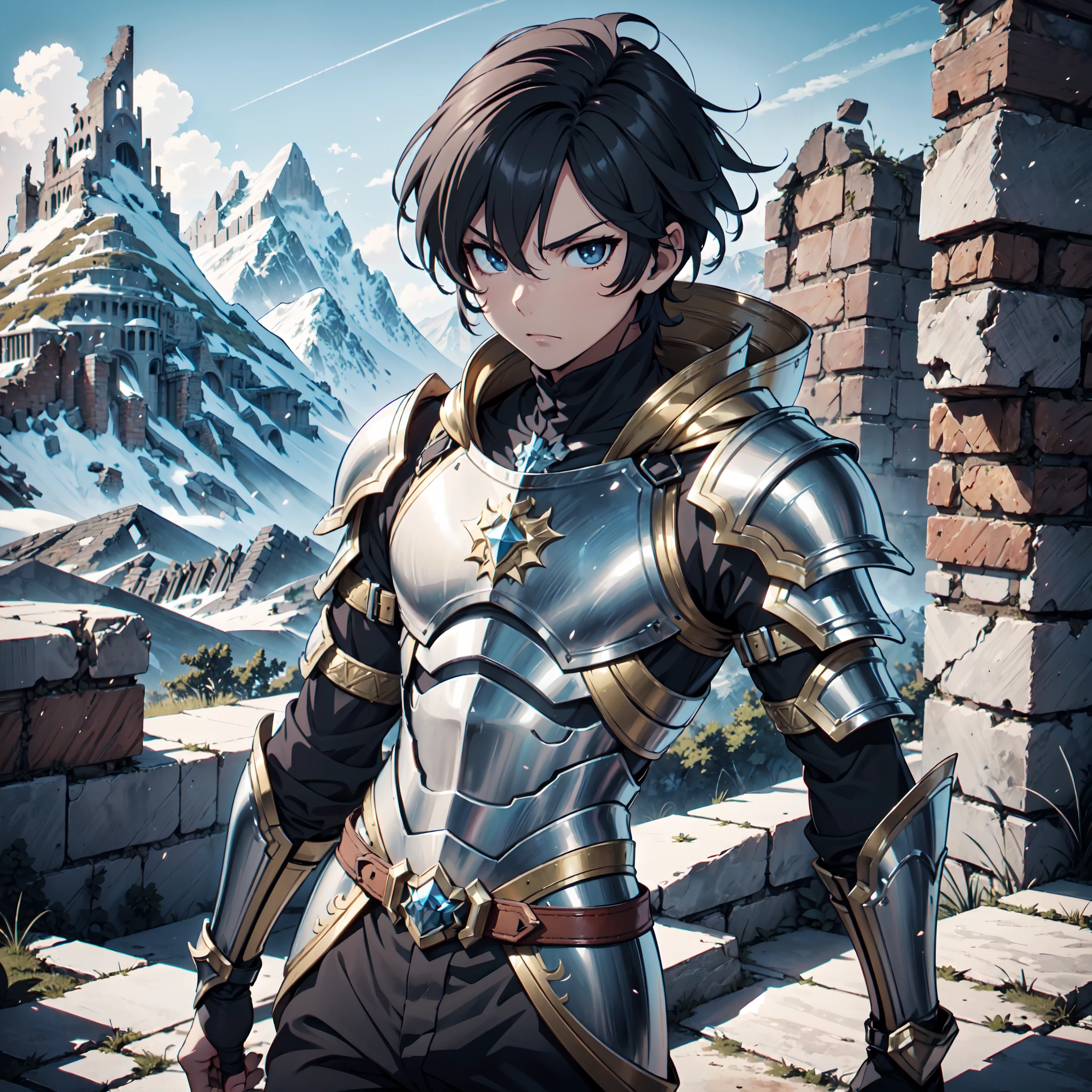 128K Ultra High Definition,
128K Ultra High Quality,
128K Ultra High Resolution,
Best Definition,
Best Quality,
Best Resolution,
Perfectly Detailed,
Perfectly Designed,
Extremely Detailed,
Extremely Designed,
Hyper Detailed,
Hyper Definition,
Hyper Quality,
Hyper Resolution,
Masterpiece,
(((Anime))),
Front Shot Body Shot,
(((Boy))),
Handsome,
Muscular Body,
Hyper Detailed Short Hair,
(((Hyper Detailed Armor Plates))),
(((Hyper Detailed Baron Armor))),
(((Hyper Detailed Mountain Ruins Background Scenery))),