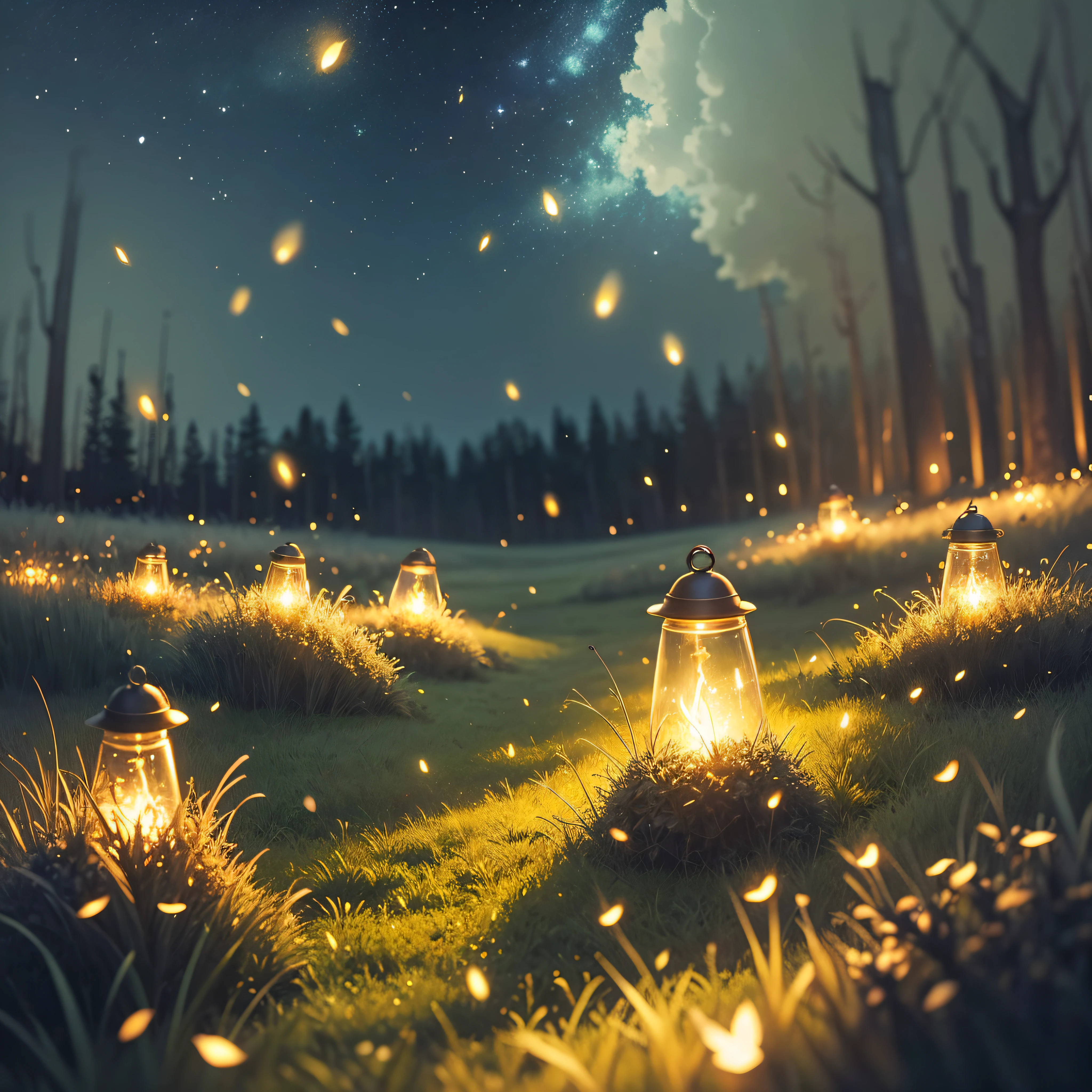 Fireflies in a Meadow:
Fireflies lighting up a meadow create a magical and enchanting atmosphere. Their soft glow against the dark backdrop is both mesmerizing and romantic.