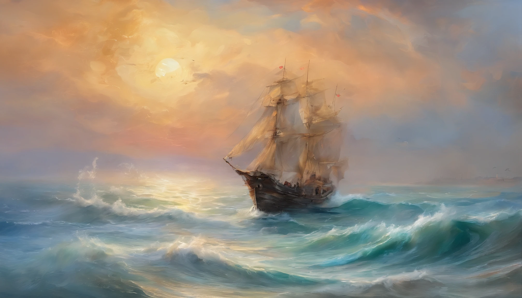 Masterpiece:1.4),, (Best quality:1.4),, Ultra-high RES,, 8K, CG,, (Extremely delicate and beautiful:1.2),,The upper part of the body,, 1girll,, Solo,, fashi-girl,, Mature girl,, , huge tit, Sweet,, , Sea backgroun,the reef,swell sea,Long blonde hair,, pony-tail hair,, , Brown eyes,, Closed mouth,, Red lips,, , Face blown away by the wind,, ,Delicate depiction of facial features,almond eyes,Delicate eyeliner。long eyelasher,blue colored eyes,Blue pupils,There is starlight in the eyes,Delicate lip detailing,Oil painting quality,Thick painting style, The beauty of Venus,the ocean,foamy,Stand on a huge shell