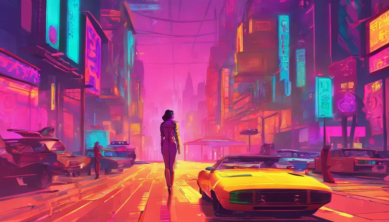 The woman, dressed in a fashionable coat in the city, ciberpunk, 2D art games, Detailed character expressions, close up, in the style of soft brushstroke realism, Dark and neon colors,  ::1 décolleté ::-0.5 --ar 2:3 - without splitting