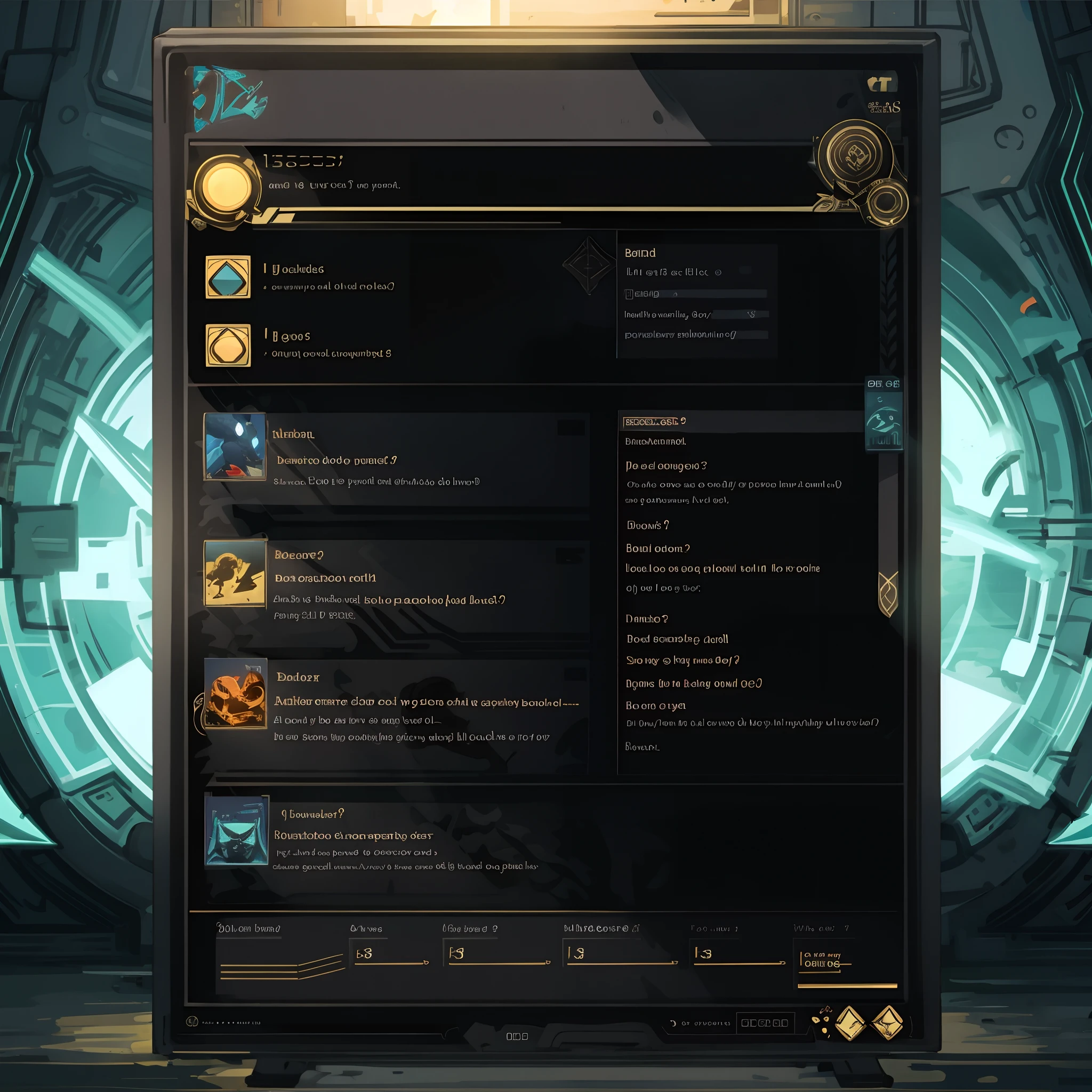 PC Game character selection screen,