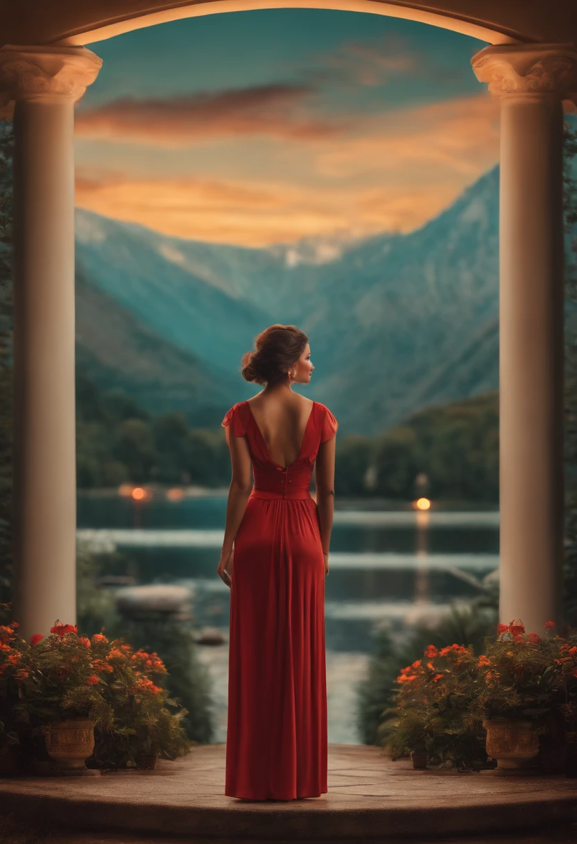 Woman standing with classic theme, kodak, lofi