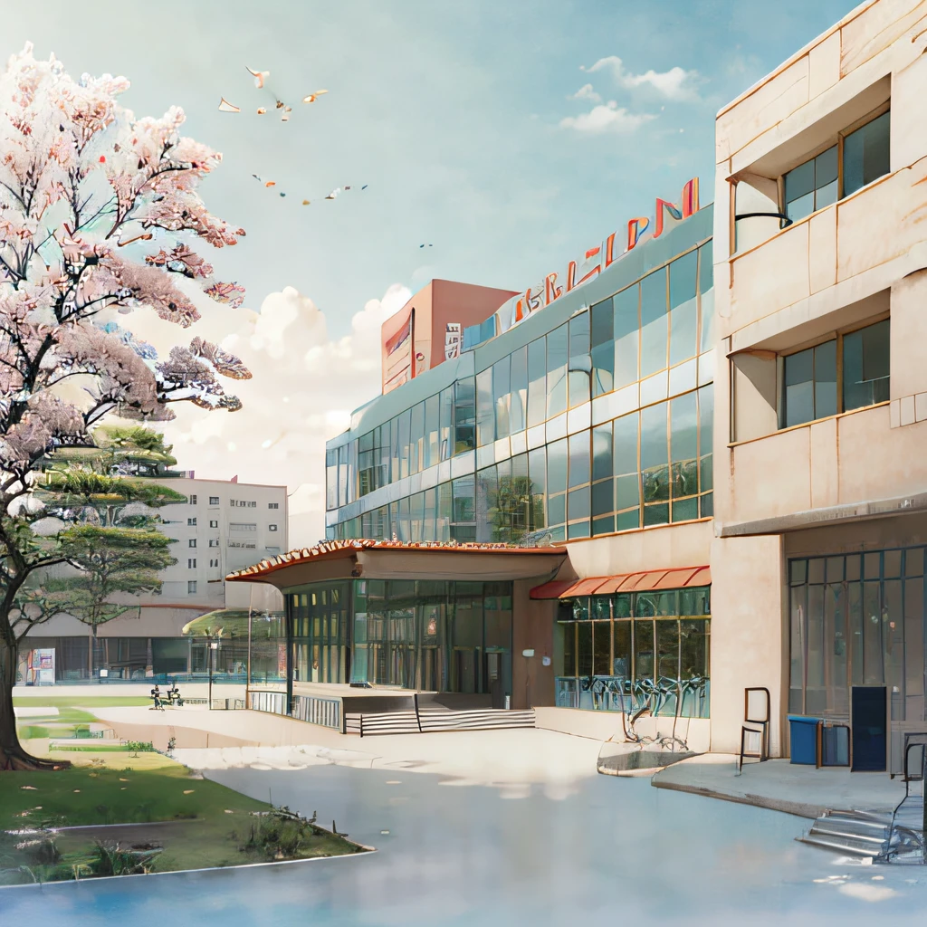 buliding、school ground、middle school、Sunnyday、k hd、RAW photogr