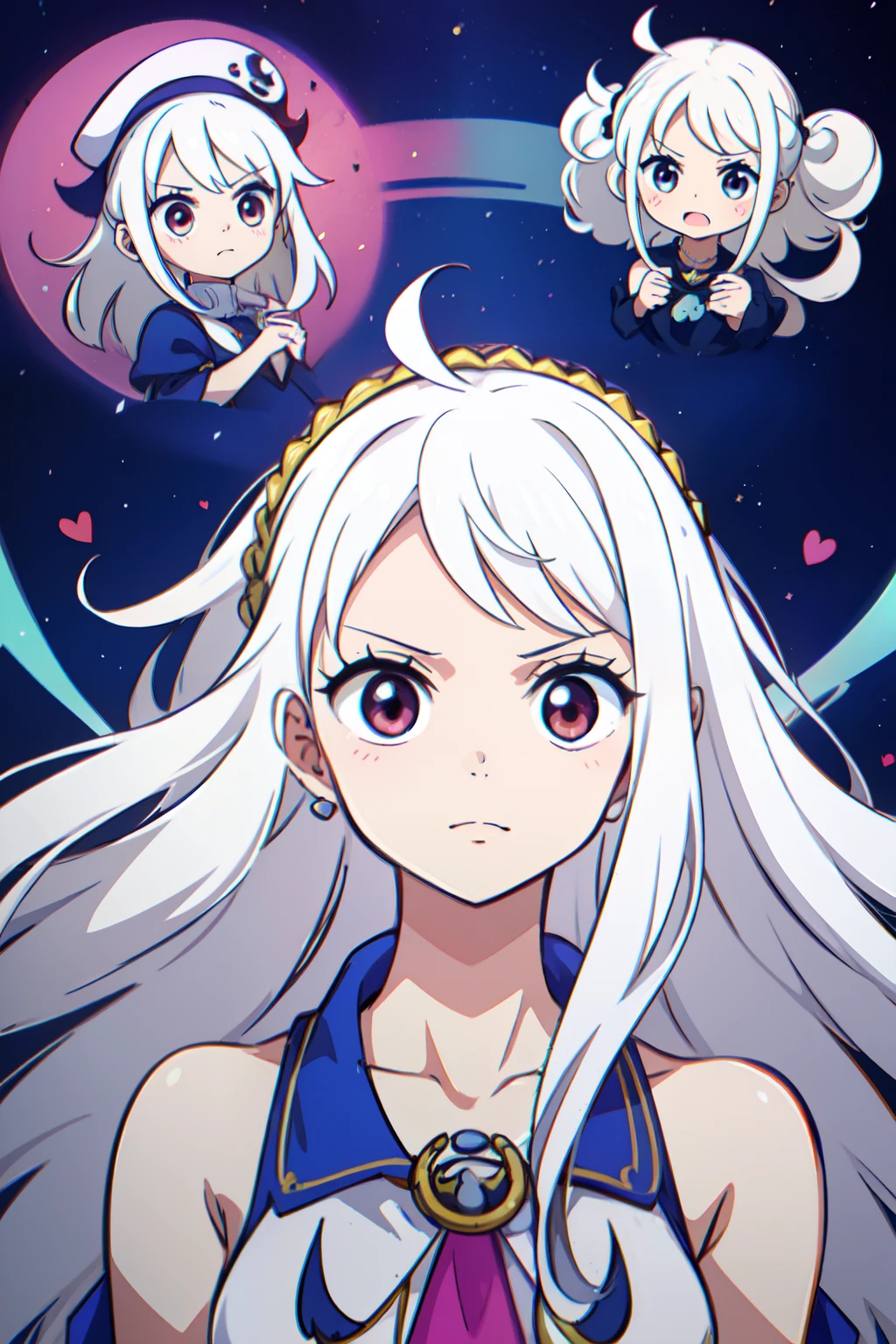 1 girl, white hair, cute, member of Heart Pirates