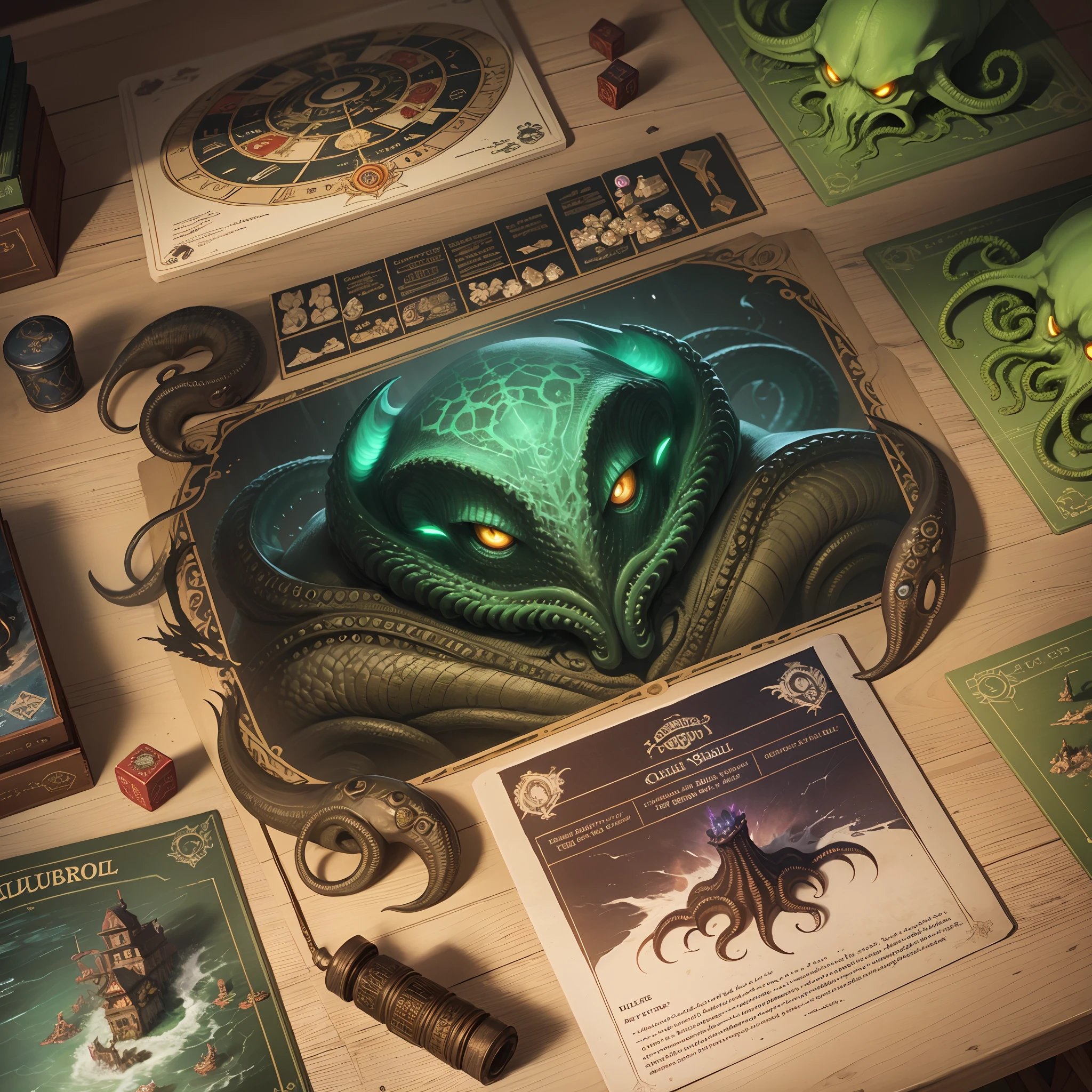 A huge board game based on the Cthulhu Mythos, rulebook,