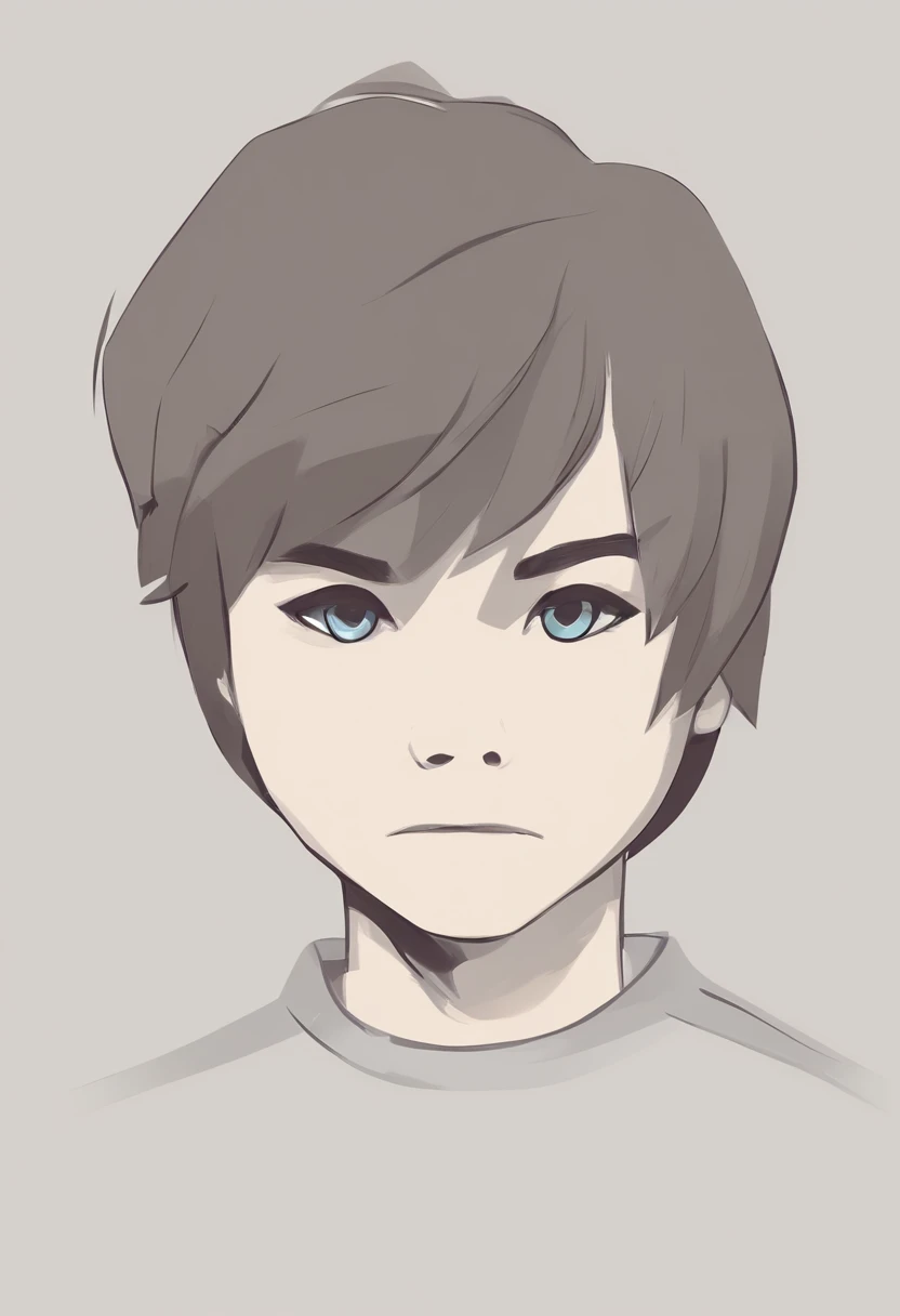 indie game art, simple, minimalist, 11 year old boy headshot