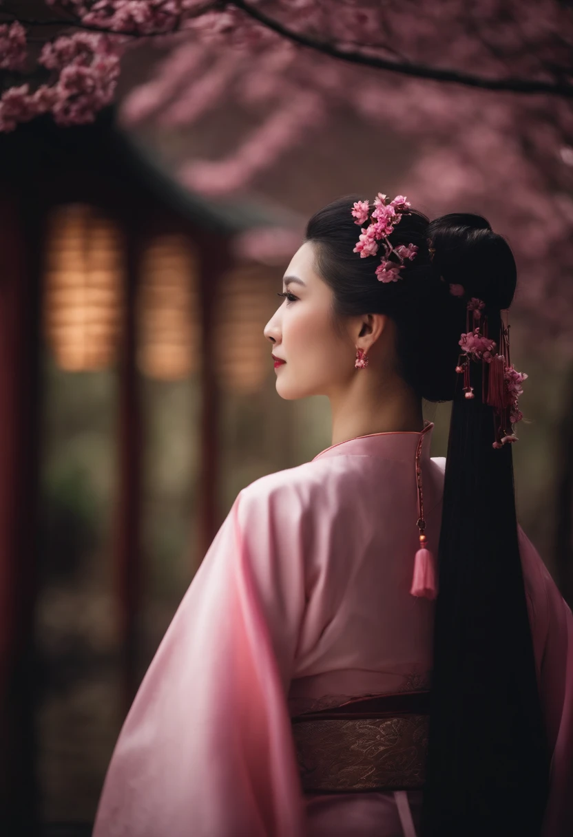 Wuxia style,China-style,Huge copper mirror,petals,peach blossom,In pink,purpleish color,--AR 16:9 --9 2 --s 750**