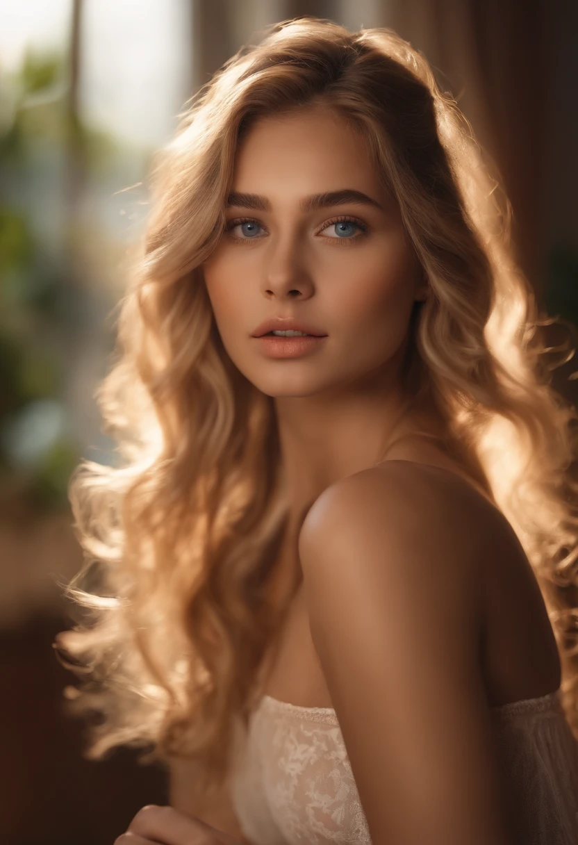Woman in white tank top and ripped jeans, Sexy girl with green eyes, Portrait of Sophie Mudd, (Big Eyes:1.2 ), (Subtle turquoise eyes), (Voluminous blonde hair:1.8), (blonde hairs), (large eyes), (blonde hairs), (large eyes), (blonde hairs), (large eyes), Selfie of a young woman, without makeup, natural makeup, Straight Looking at the Camera, Faces with artgrams, Subtle makeup, Amazing full-body shots, Pierced green eyes, Beautiful angles, attractive pose, Cute Girl, Sexy Pose, full body photograph, s whole body, full body shooting, Brunette Goddess, High Detail, Satisfying pose