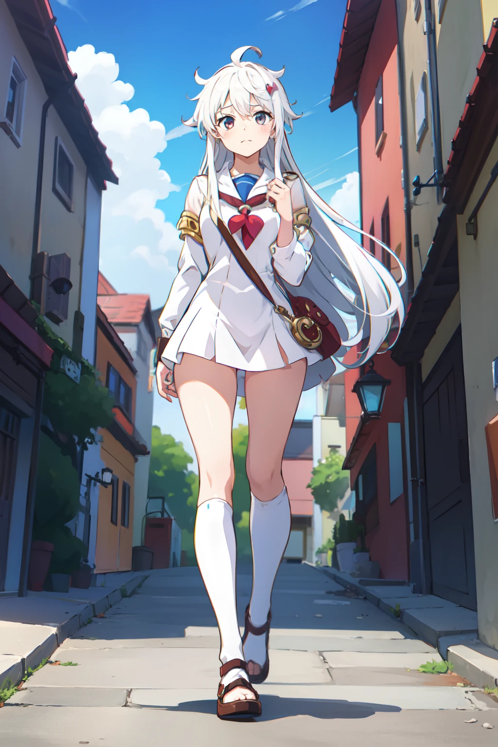 1 girl, white hair, cute, member of Heart Pirates, full body