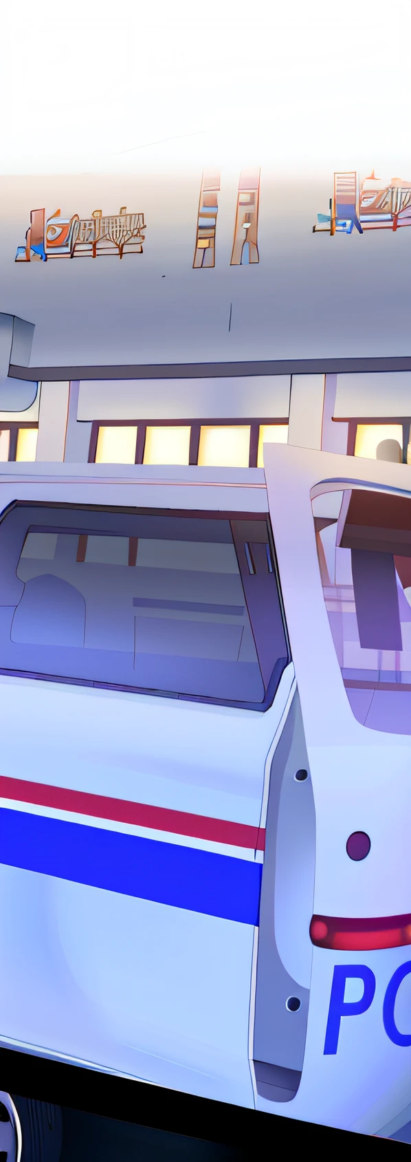 Red and blue police car,High-definition large image