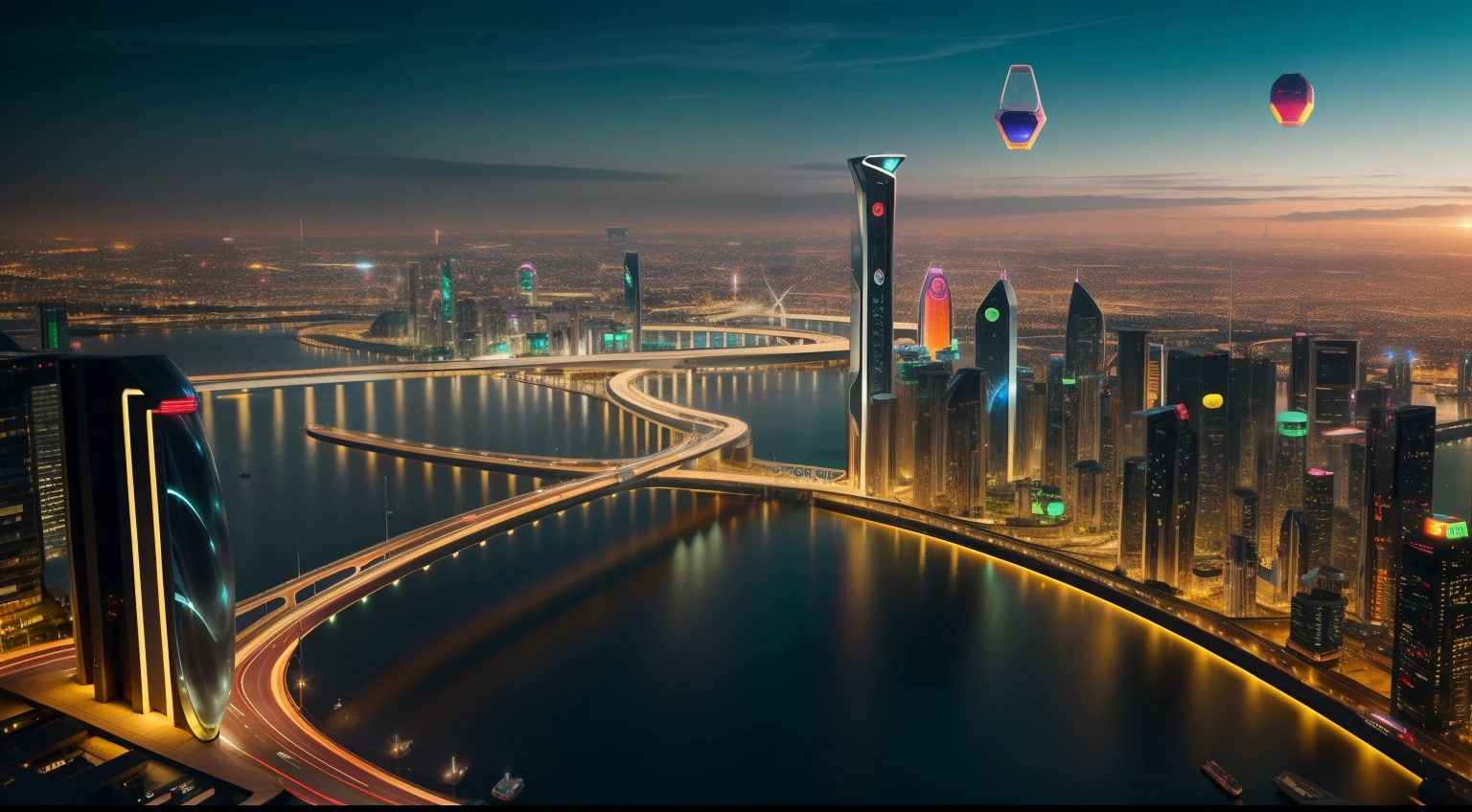 Cidade futuristica,Floating bubbles and bridges in between, Beautiful city of the future, in fantasy sci - fi city, hyper-futuristic city, Science fiction city, alien futuristic city, cyberpunk dreamscape, otherwordly futuristic city, futuristic alien city, Futuristic city, human futuristic city, alien city, in a futuristic city, sci fi city, futuristic cyberpunk city