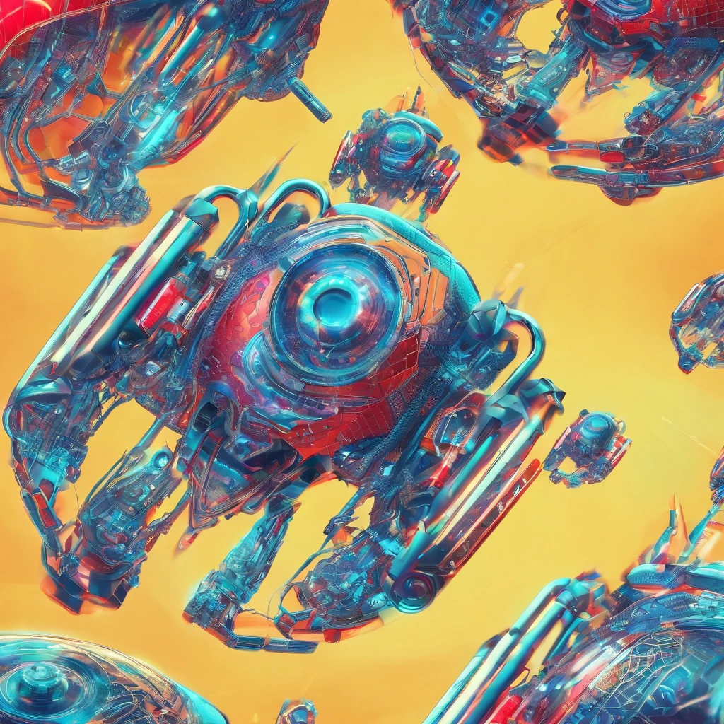 robotic AI drones, infused with silicon fibres, nanotech, versatile machines. used for police, red and blue flashing lights, world of future advert, supporting mechanical drones to bring justice to society. photorealistic, lighting, vibrant, life,