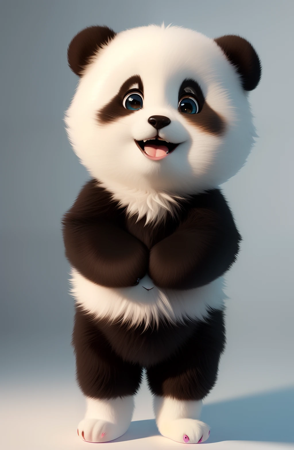 (masterpiece), (best quality), (ultra-detailed), (full body:1.2), Super cute, Baby, Pixar, Baby panda in pajamas, Big bright eyes, Fluffy, Smile, Delicate and fine, Fairy tales, Incredibly high detailed, Pixar style, Bright color palette, Natural light, Simple background with pure color, Octane render, Trending on Artstation, Gorgeous, Ultra wide angle, 8k, HD, Realistic