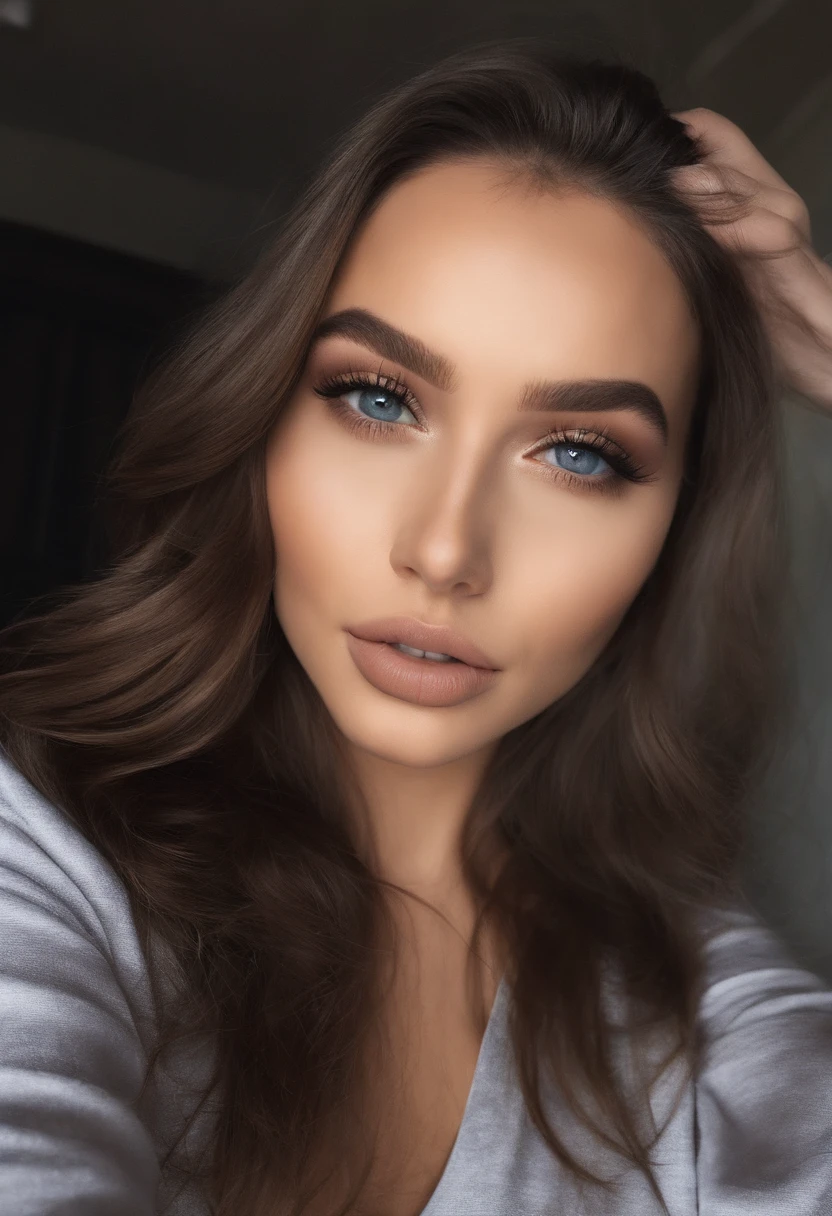 Arafed Mujer nsfw, Chica sexy con ojos marrones, Retrato Sophie Mudd, cabello rubio y ojos grandes, en el club, Selfie de una mujer joven, Ojos en el dormitorio, Violeta Myers, ohne Maquillaje, Maquillaje natural, staring directly into camera, Cara con Artgram, dezentes Maquillaje, Impresionante foto de cuerpo completo, en el dormitorio, Fission