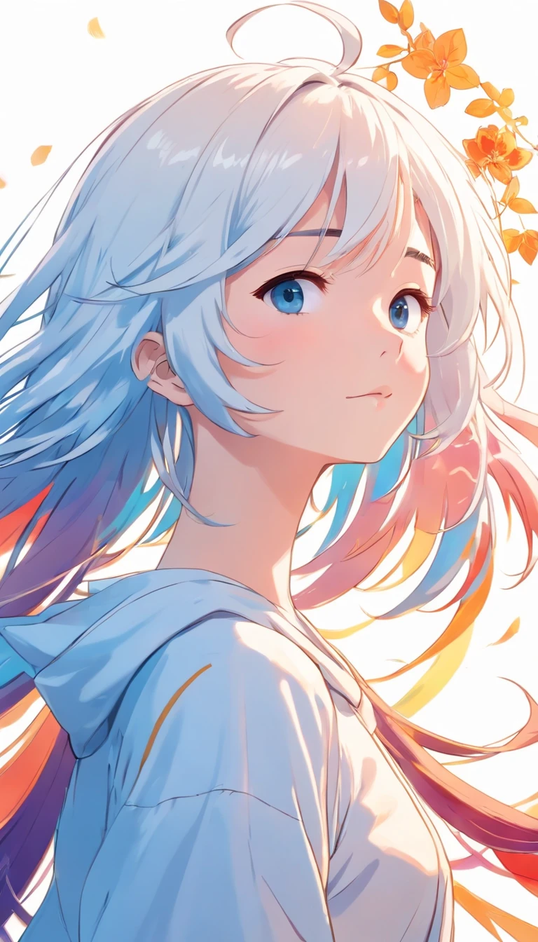 (White background:1.4),(Silhouette of a girl's head, Eyes closed, Colorful long hair, Oriental elements),(Chinese Illustration:1.3,paper art:1.3, Quilted Paper Art:1.2),( Reasonable design, Clear lines, High Sharpness,Best Quality, Very detailed, masutepiece, Movie Light Effects, 4K )