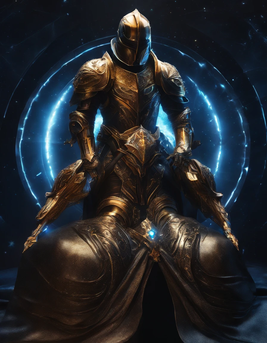 Cosmic Fallen Knight, cinzas cosmicas, estranho, assustador, cores muito brilhantes, light particles, com luz brilhante, Mshiff, Arte do papel de parede, Papel de parede UHD, artistic, intrincado