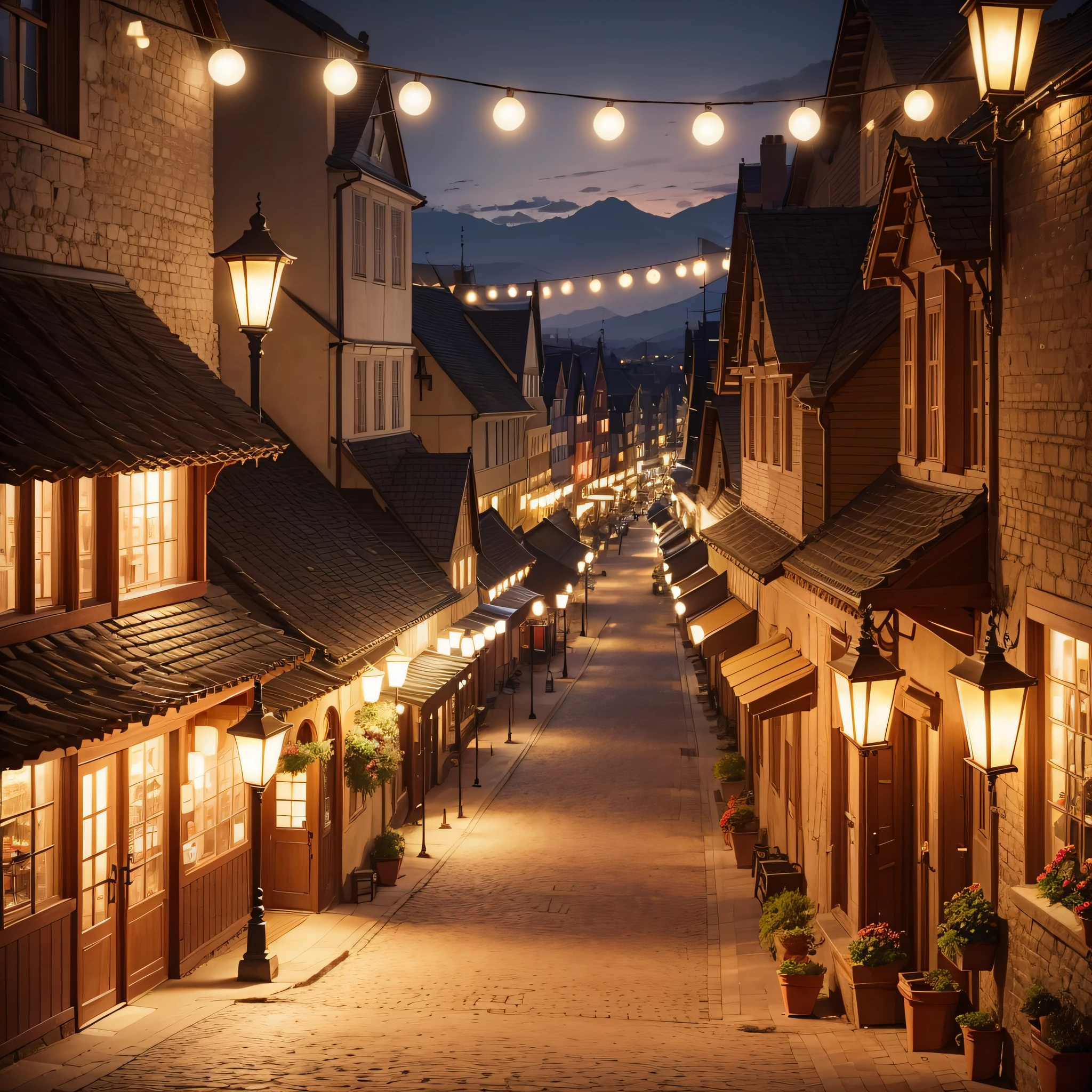 Historical Town Square:
Historical town squares with well-preserved architecture, softly lit by antique-style street lamps, exude a sense of nostalgia and charm, transporting you to a bygone era.