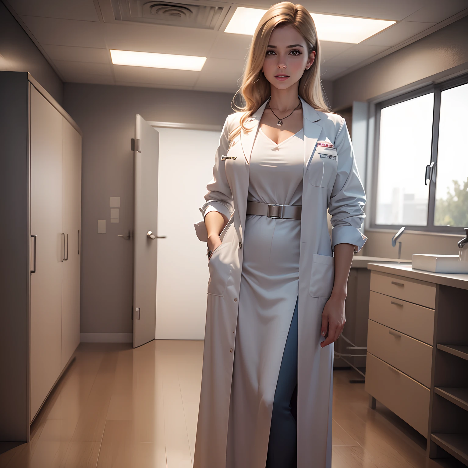 Very realistic female dentist doctor full length doctor dress in Dentistry room 4k 3 realistic image.1