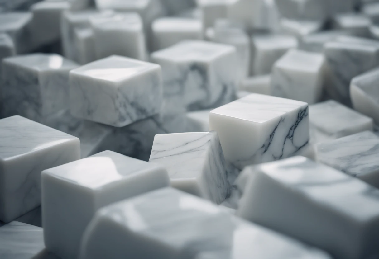Broken marble blocks with porcelain pattern,The mountains are piled up,Porcelain pattern,Tim Walker style,Heads-up