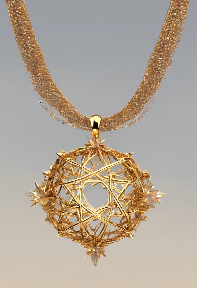 Gold thread woven into a pendant, handcrafted with gold thread, let's gaze at the sky with our Twilight Star ring, even during the day. A shimmering star bead adorns the adjustable wirewrap ring, evoking the timeless beauty of the night sky. , 8k resolution q2 --upligh