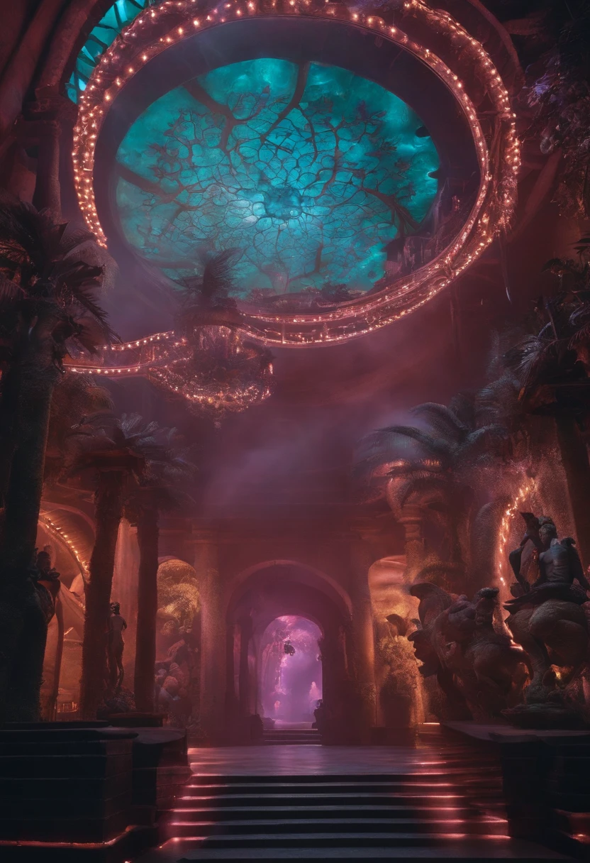 theme park with immersive medusa installation