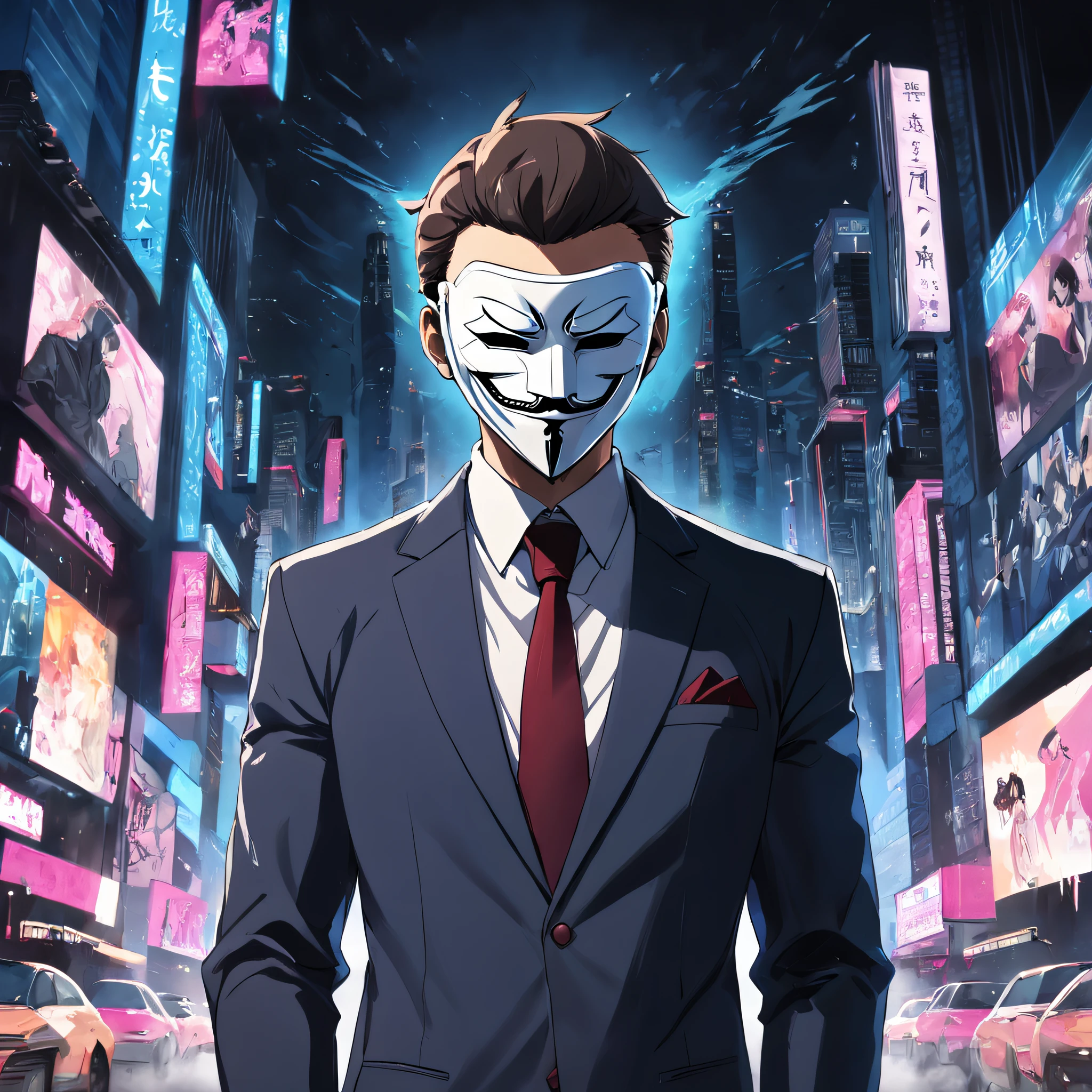 Image of a guy in a suit with a mask, anonymous mask, Anonymous, hacker, arte vetorial, anonymous as a car, Directed by: Roman Bezpalkiv, Directed by: Nikita Veprikov, Directed by: Eglon van der Neer, vector illustration, vetorial, Directed by: Aleksander Kobzdej, Directed by: Adam Marczyński