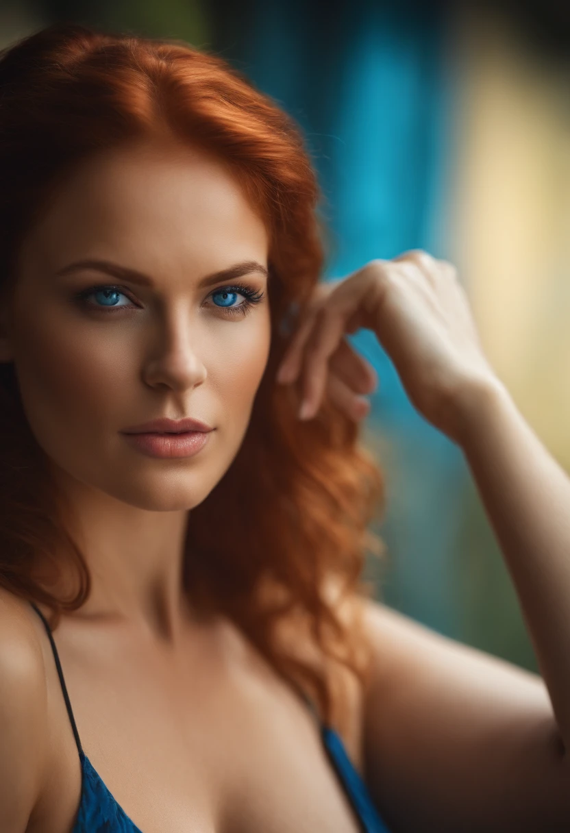 big boobs, redhead, tall, big ass, blue eyes, perfect nose, curvy, round face, straight eyebrow god, in club