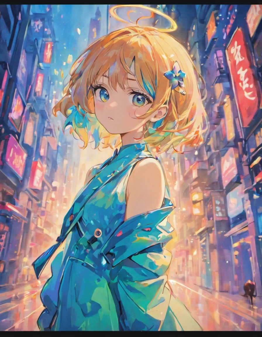 (Masterpiece), (Best quality), (Ultra detailed),(illustration), , Avatar, Macro lens, (Fashionable clothing), standing,Fashion model, view the viewer, ( interview), (Simple background), Beautiful detailed eyes, Exquisite beauty, Floating, (High saturation), (colorful splashs), colorful bubble, (Shining), focus onface,