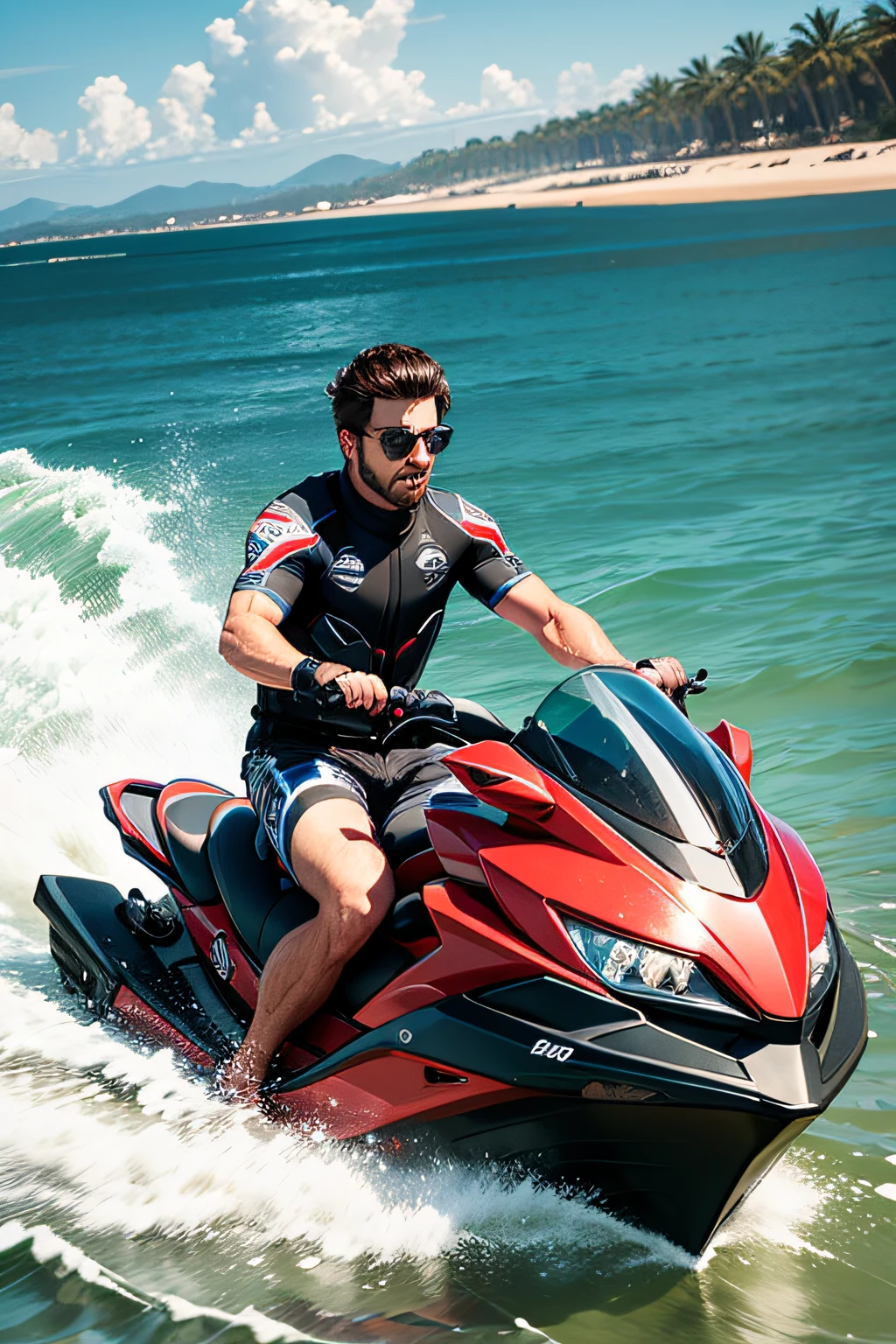 milionario andando de jetski