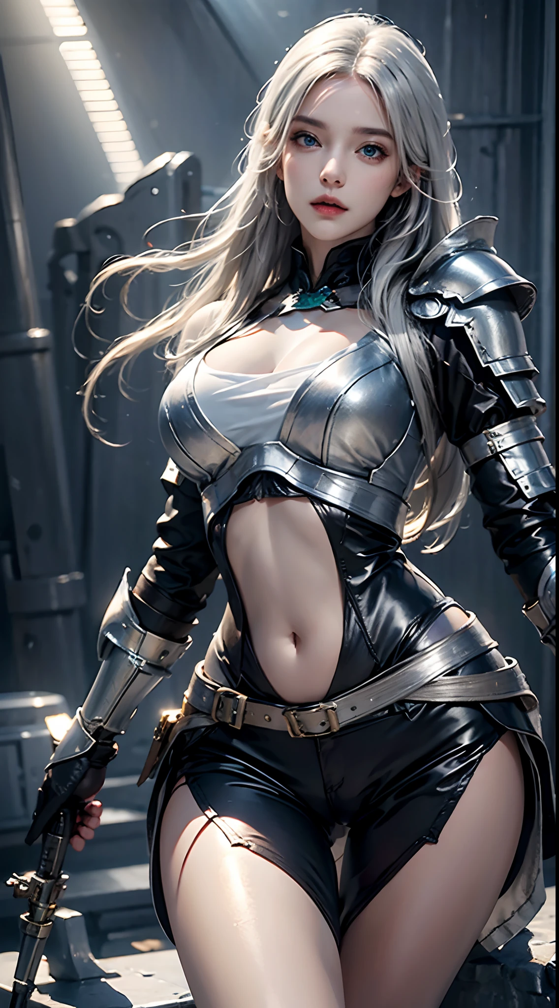 Surreal version of a super cool woman standing on a wall with sword in hand, Sitting on the wall, very beautiful cyberpunk samurai, Sitting on the wall, Futuristic background, Smoky background, cyberpunk anime art, cyberpunk samurai , cyberpunk city anime art, cyberpunk anime, cgsociety 9, digital cyberpunk anime art, style of maciej kuciara .1girl, samurai armor, demon mask helmet, intricate decorations, details, cool colors, metallic, Egyptian details, very intricate details, realistic lighting, trending on social cgs, glowing eyes, facing camera, Brick wall,neon details, surreal details , full body portrait, Japanese atmosphere, global lighting, shadows, octane rendering, 8k, super sharp lolita.((Best quality)), ((masterpiece)), (chi details) :1.4), 3D, image of a beautiful cyberpunk female, HDR (High Dynamic Range), Beam Range, NVIDIA RTX, Ultra High Resolution, Unreal 5, Subsurface Scattering, PBR Textures , Post-processing, Anisotropic filtering, Depth of field, Maximum clarity and sharpness, Multi-layer textures, Reflection and specular maps, Surface shadows, Accurate simulation of material interactions- lighting, Perfect Ratio, Octane Rendering, Two-Tone Light Color, Wide Aperture, Low ISO, White Balance, Rule of Thirds, 8K RAW,