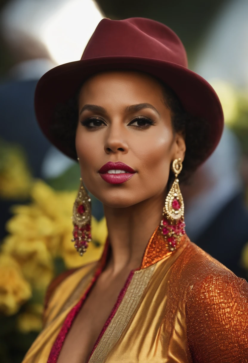 faithful and realistic photo of the artist Alicia Keys dressed sexy