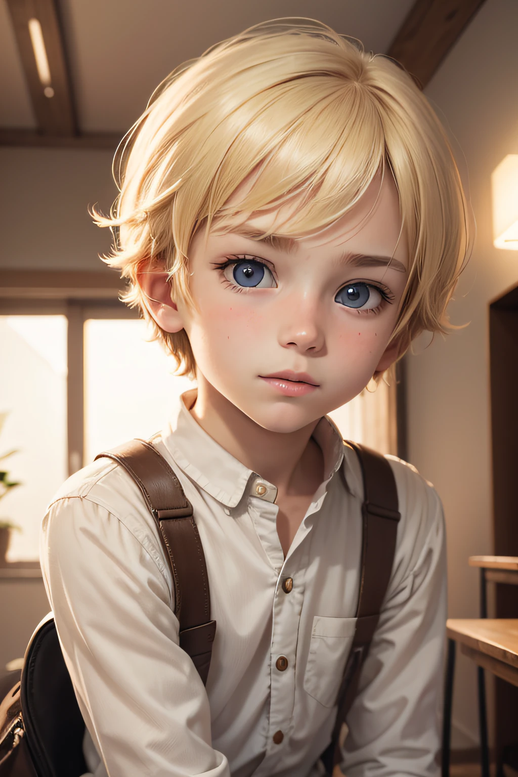 blonde short hair Cute boy big eyes Azatoi Middle school students live-action